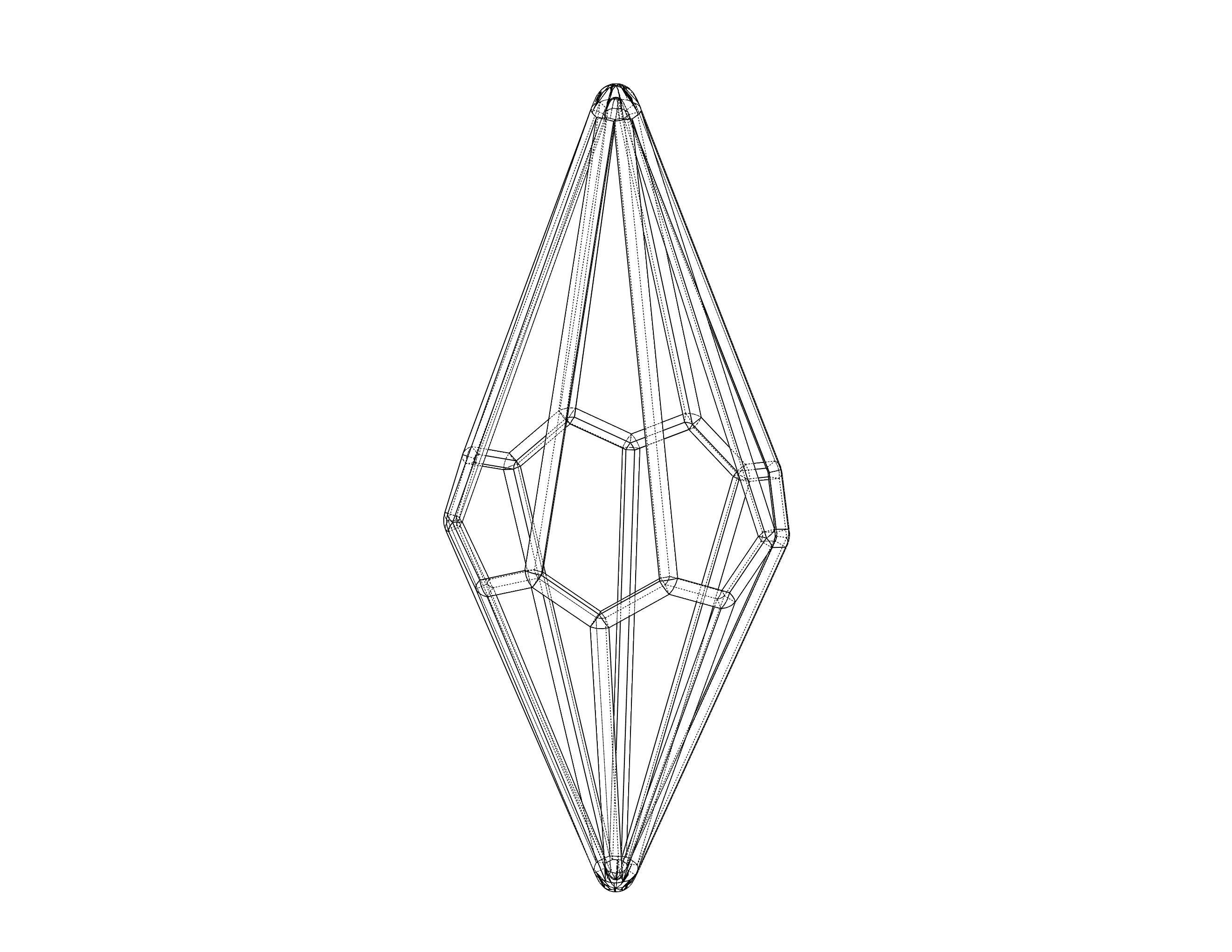 Wireframe Shape Octagonal Trapezohedron 3D print model_11