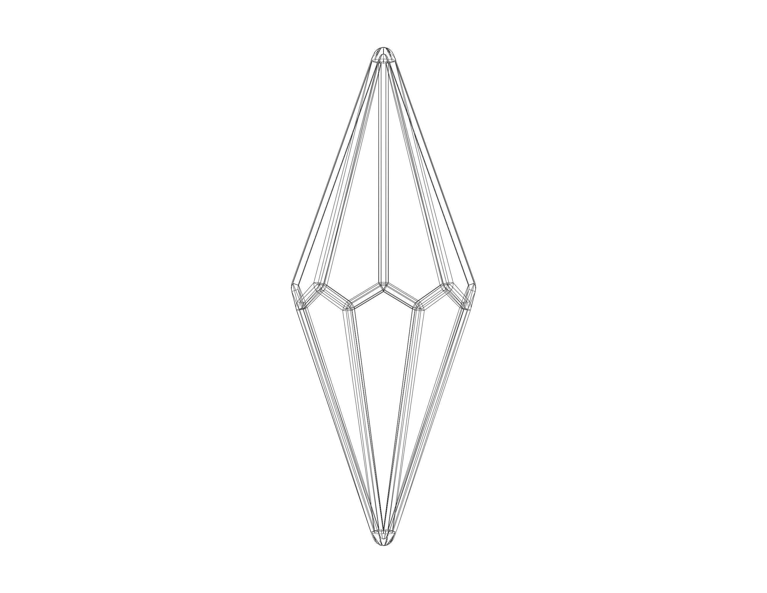 Wireframe Shape Octagonal Trapezohedron 3D print model_28
