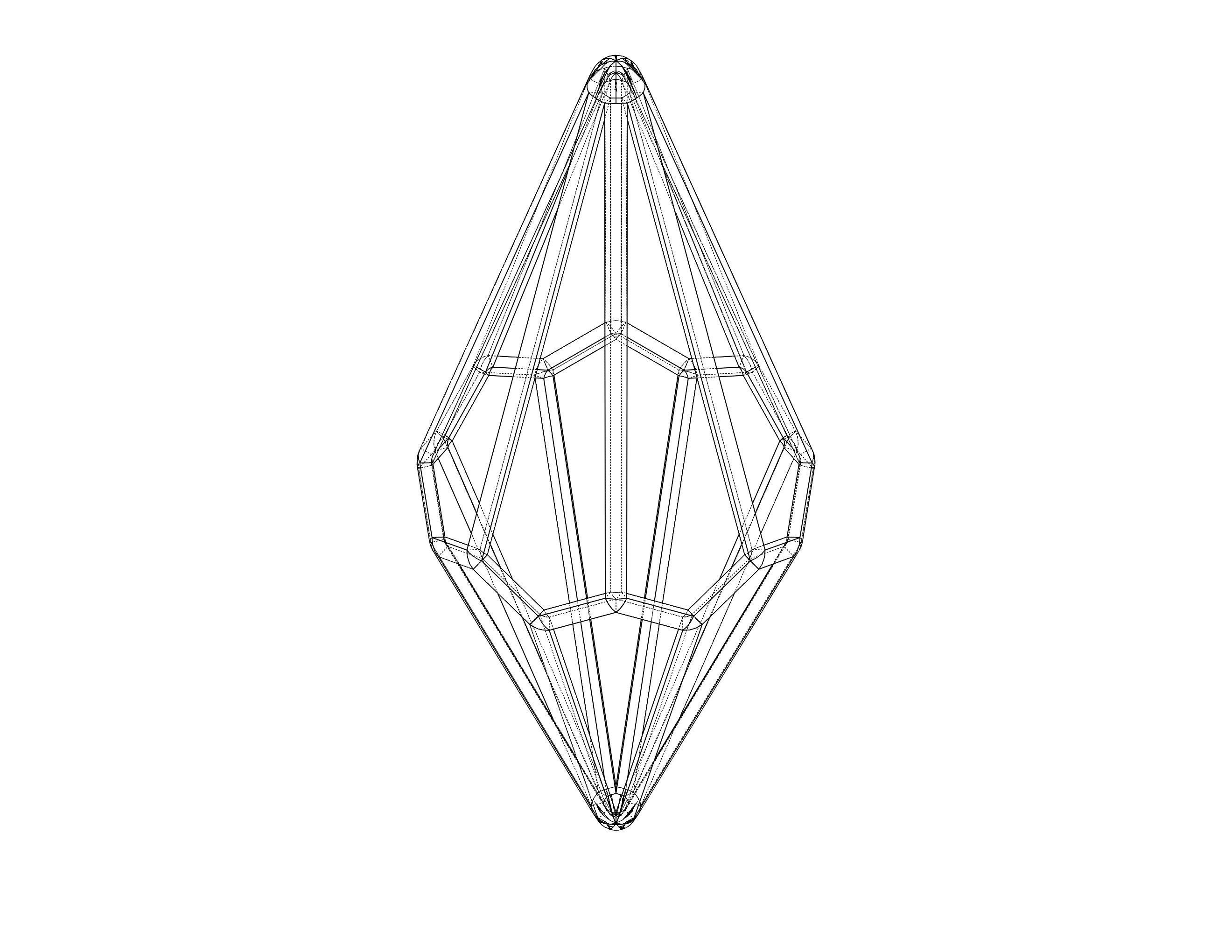 Wireframe Shape Octagonal Trapezohedron 3D print model_19