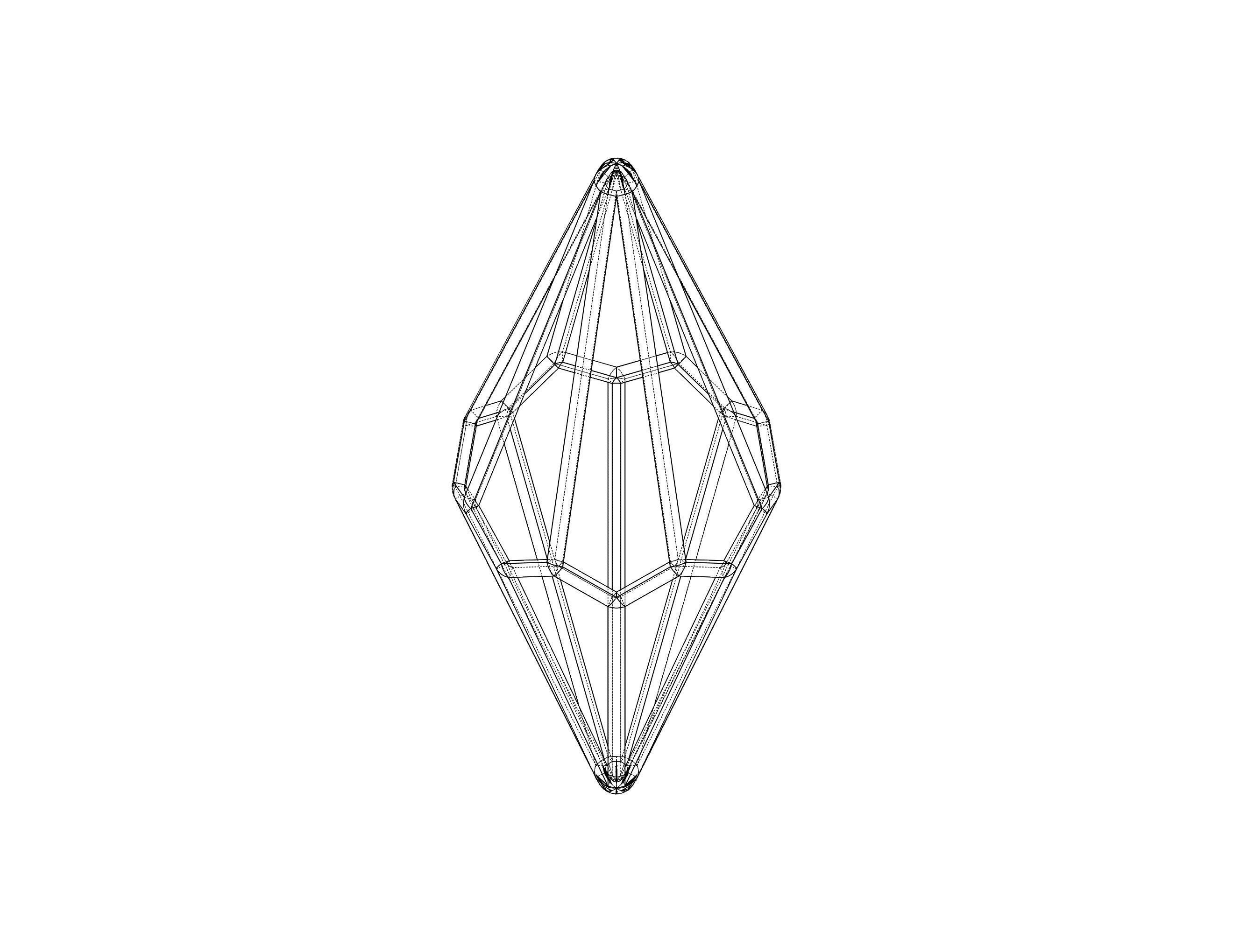 Wireframe Shape Octagonal Trapezohedron 3D print model_39