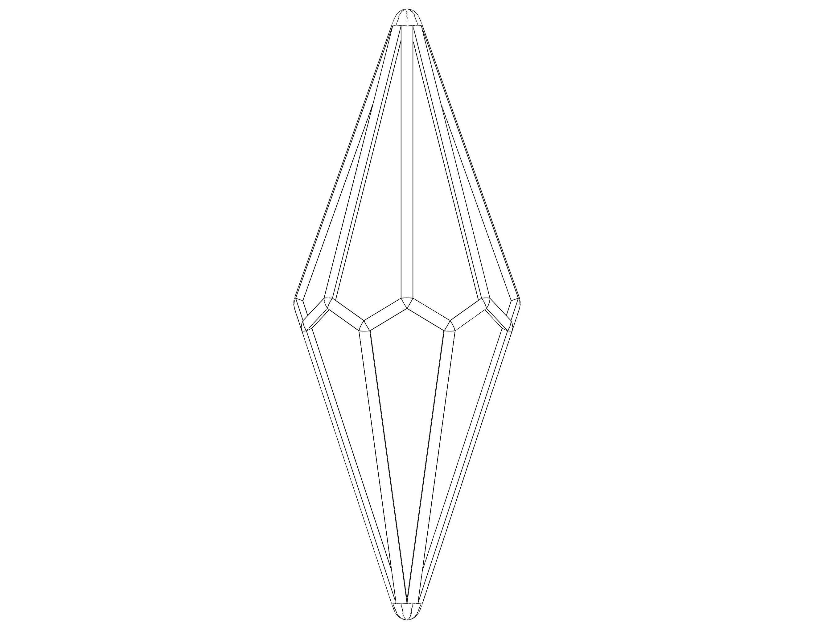 Wireframe Shape Octagonal Trapezohedron 3D print model_30
