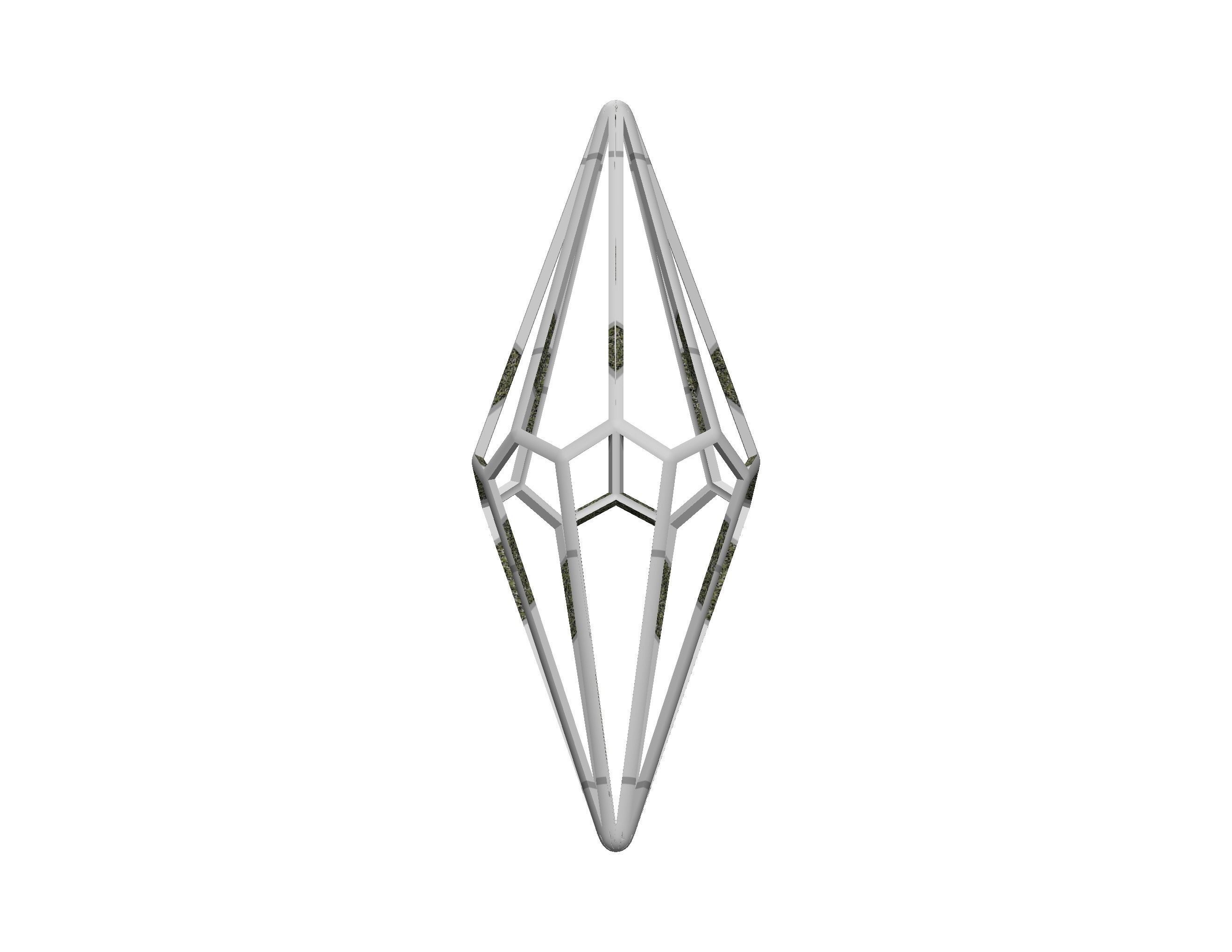 Wireframe Shape Octagonal Trapezohedron 3D print model_37