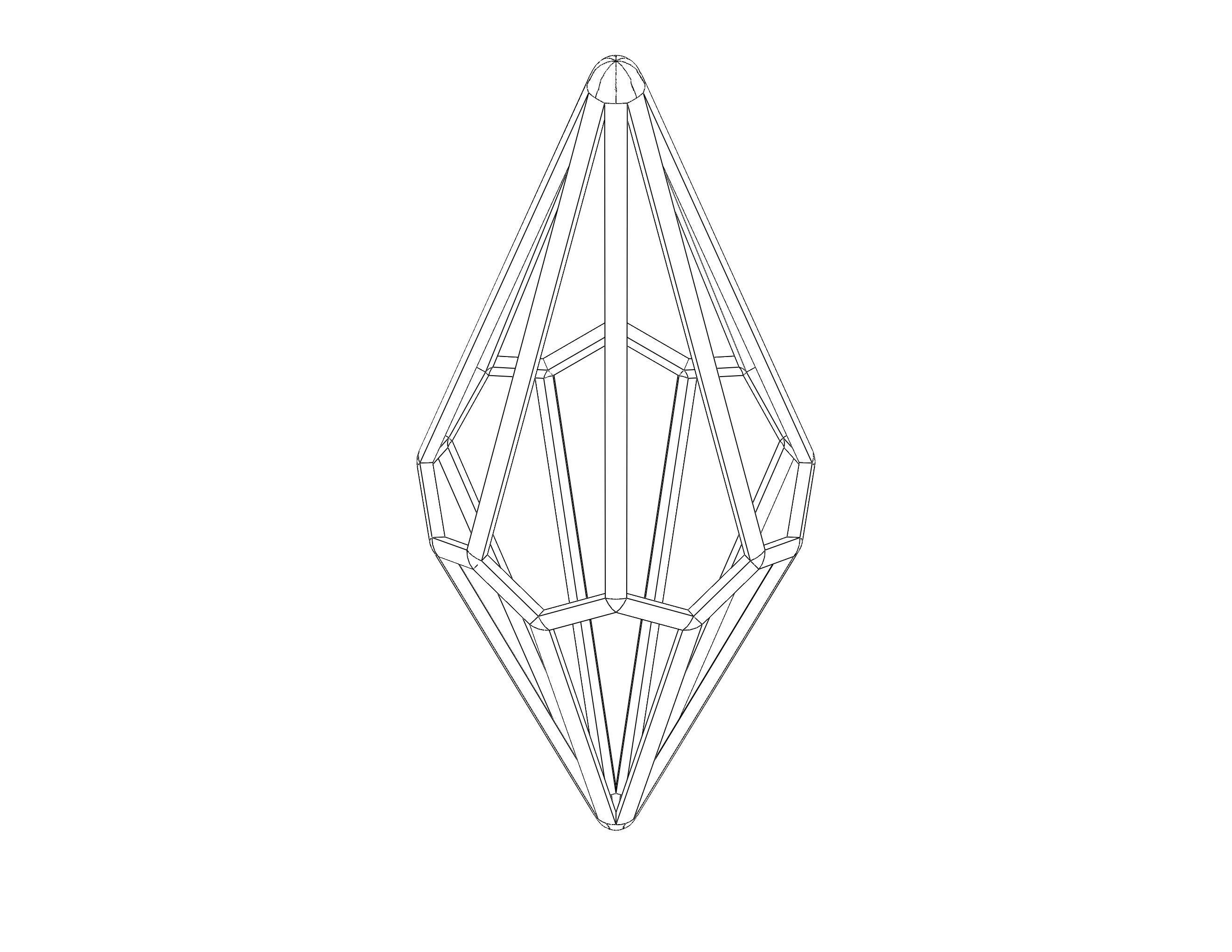 Wireframe Shape Octagonal Trapezohedron 3D print model_18
