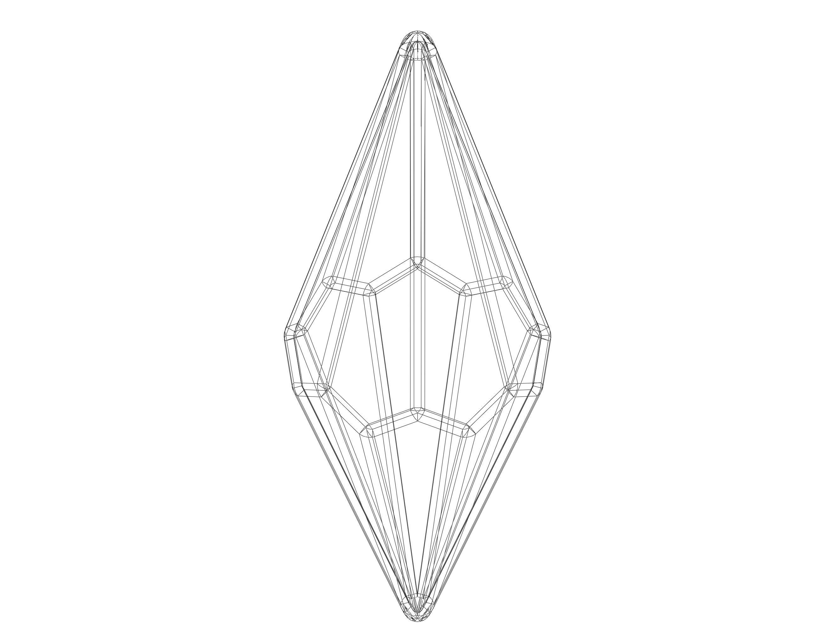 Wireframe Shape Octagonal Trapezohedron 3D print model_8
