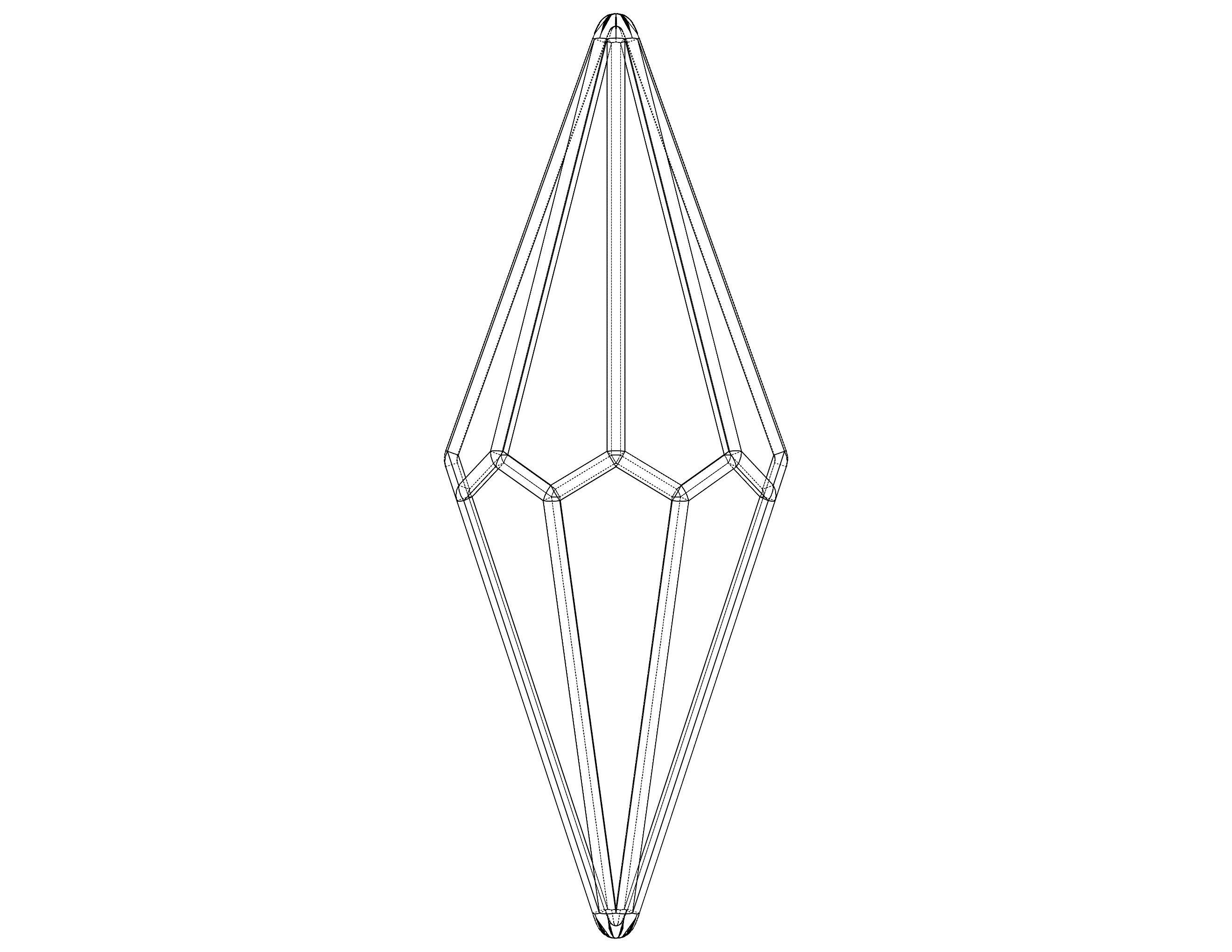Wireframe Shape Octagonal Trapezohedron 3D print model_23