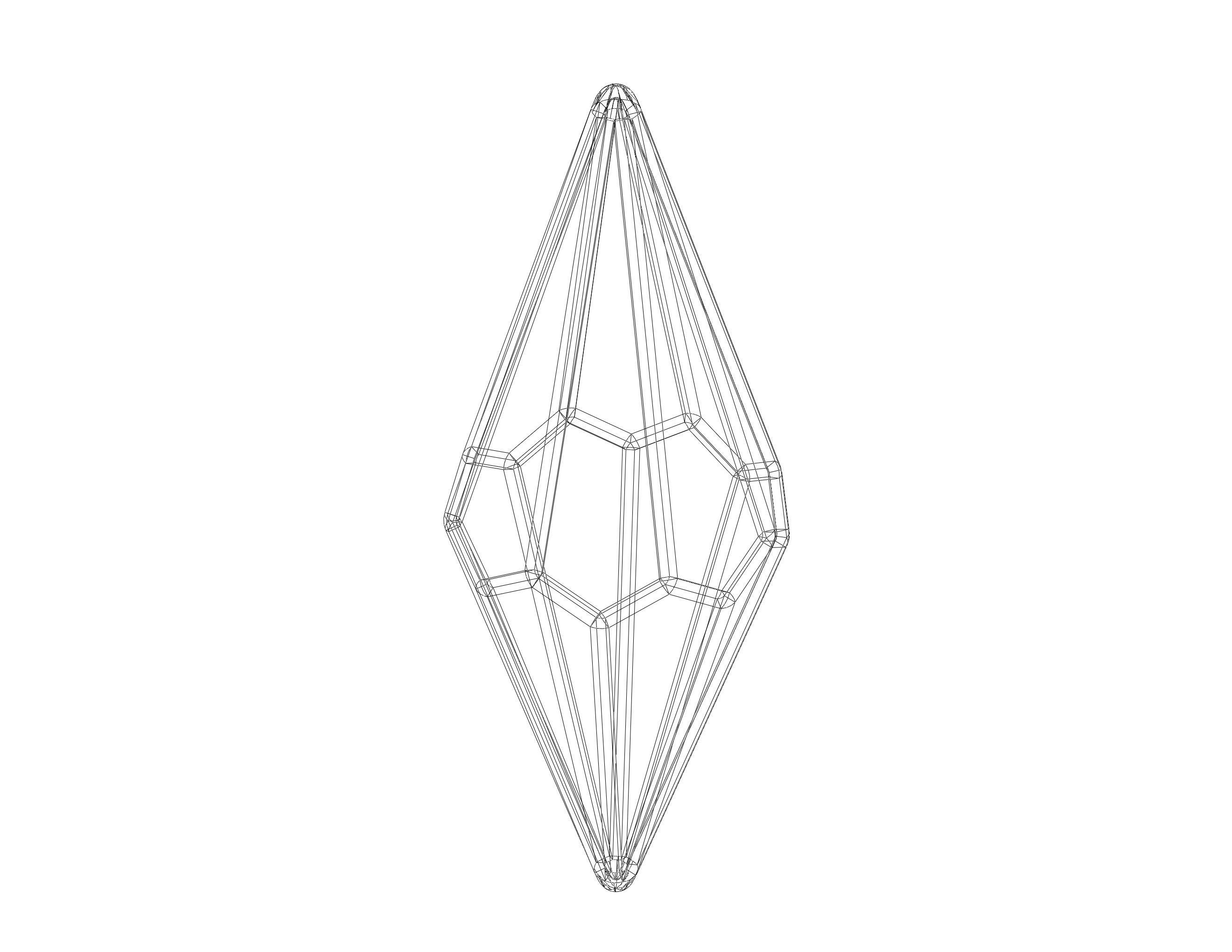 Wireframe Shape Octagonal Trapezohedron 3D print model_12