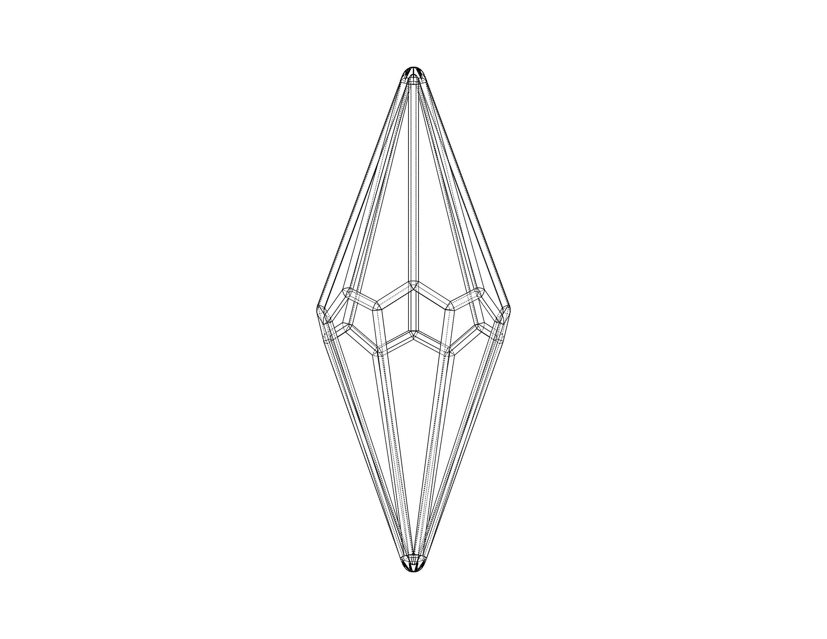 Wireframe Shape Octagonal Trapezohedron 3D print model_35