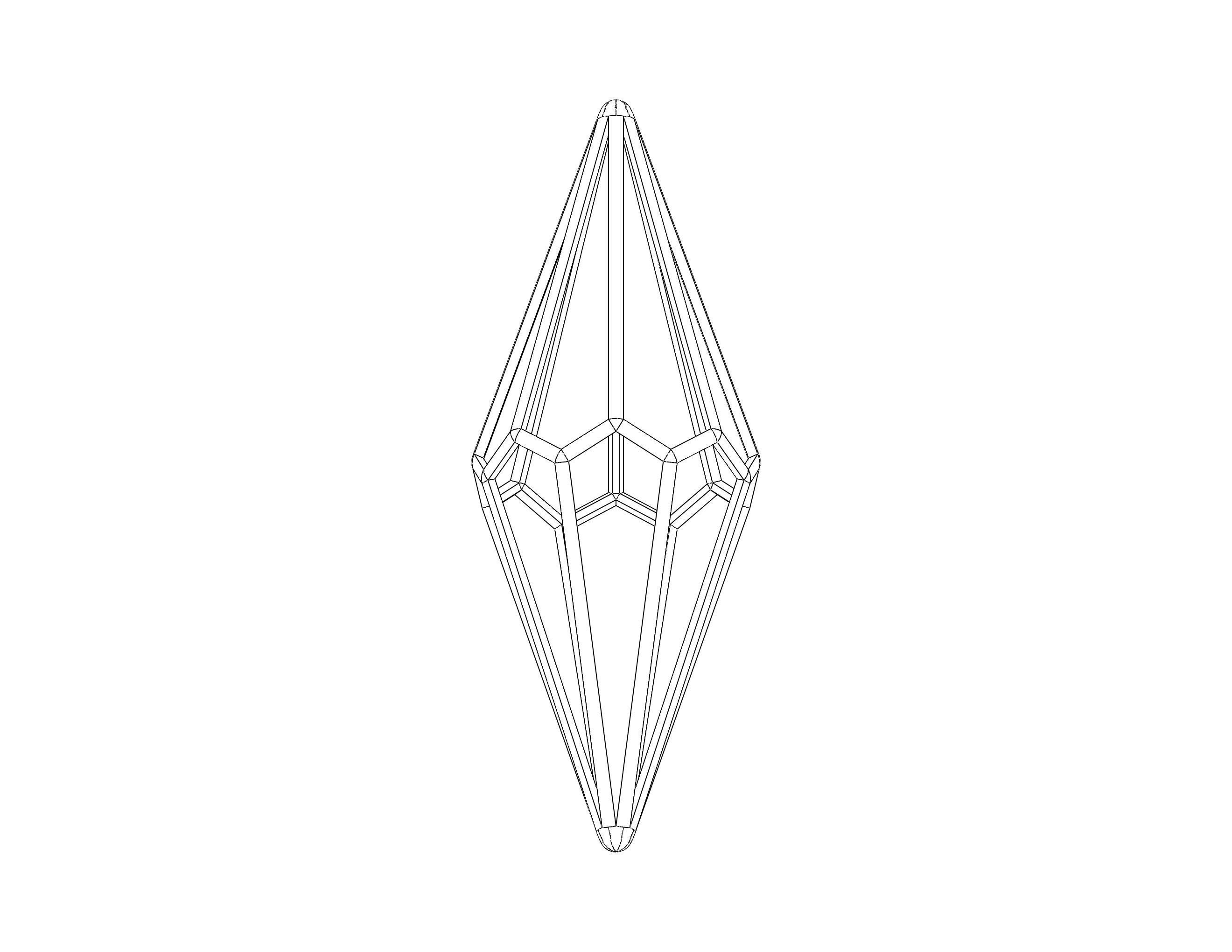 Wireframe Shape Octagonal Trapezohedron 3D print model_34