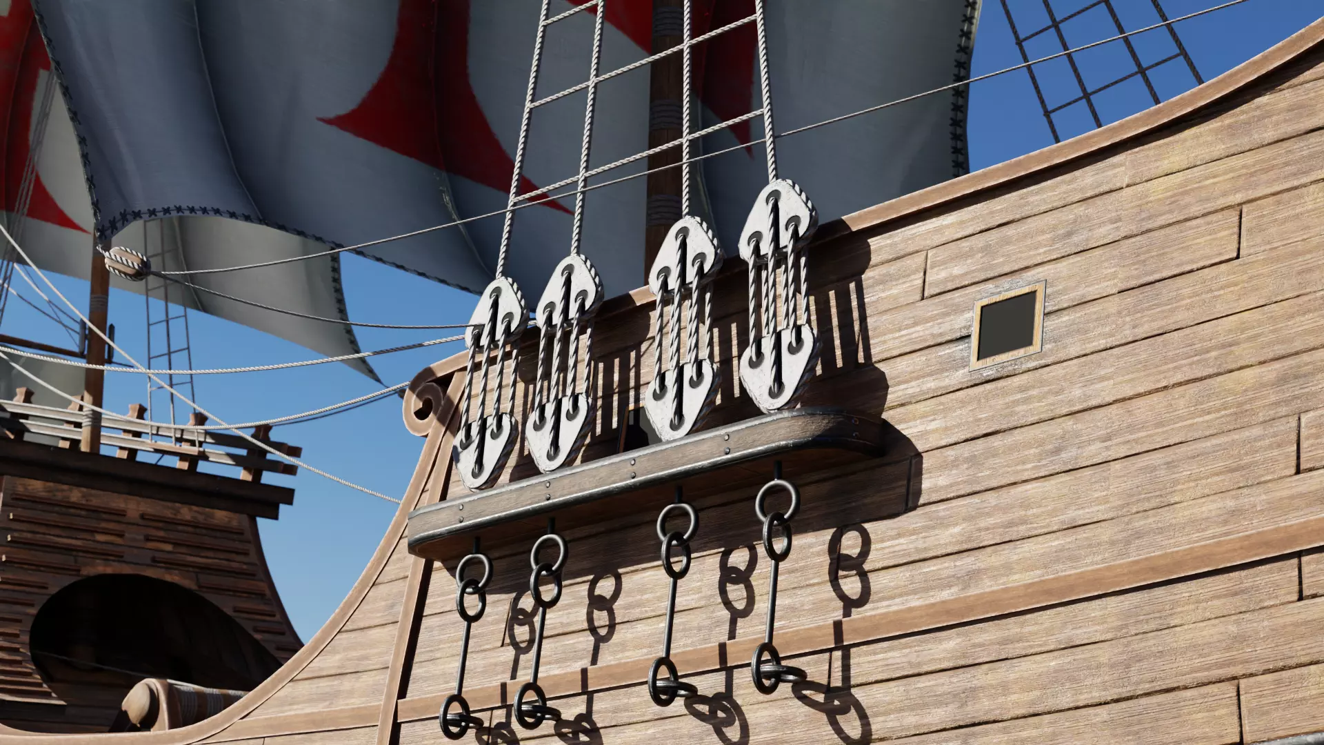 Santa Maria Historic Sailing Ship 3D Model Low-poly 3D model_6