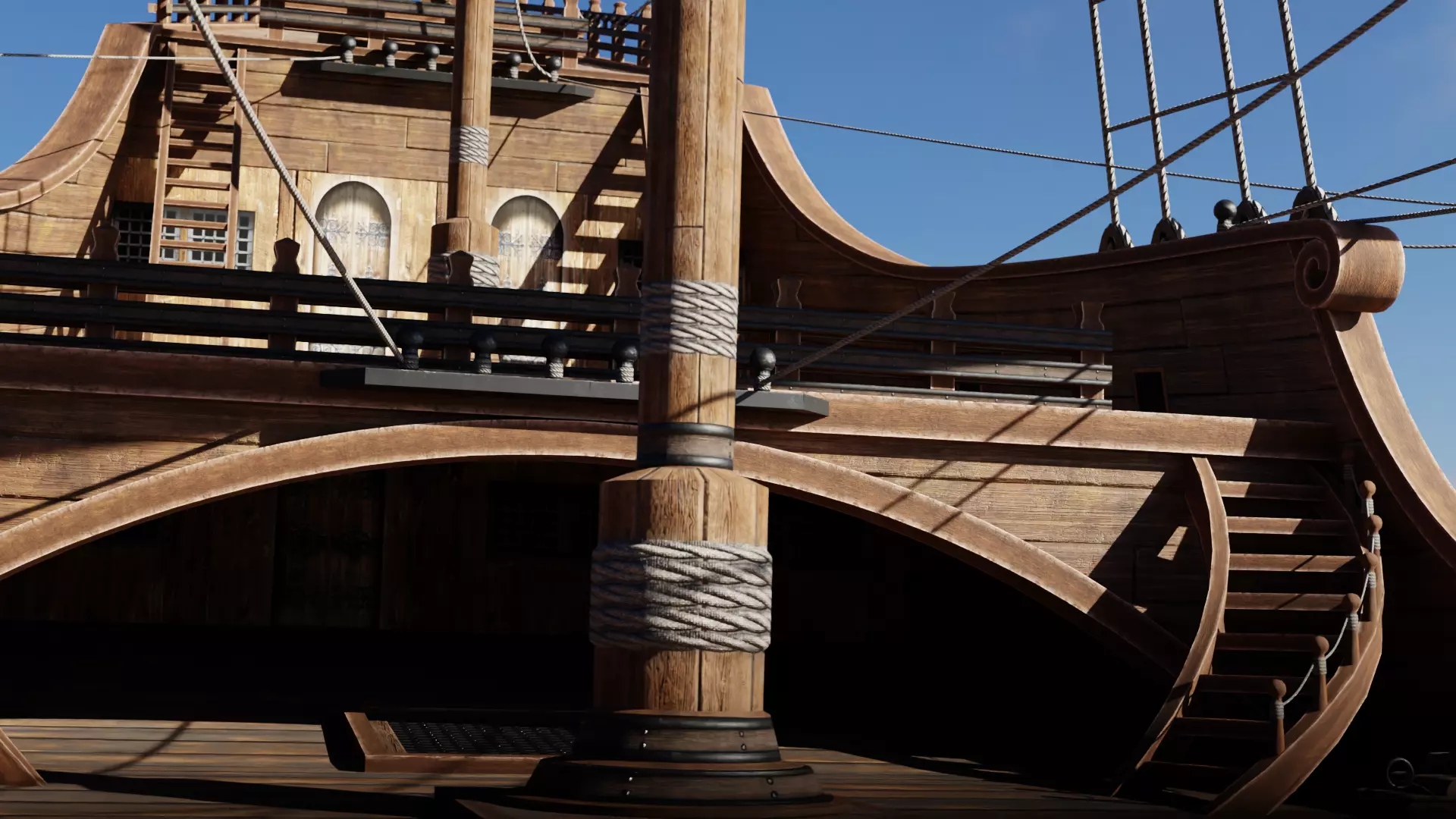 Santa Maria Historic Sailing Ship 3D Model Low-poly 3D model_7