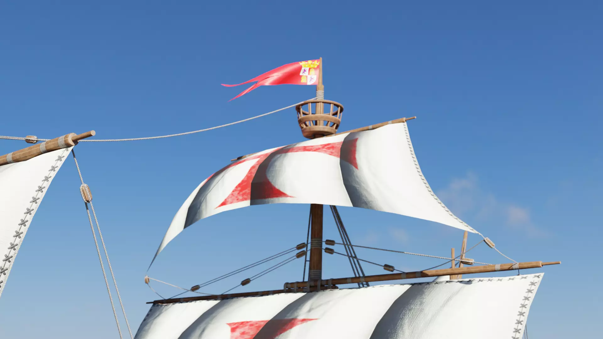 Santa Maria Historic Sailing Ship 3D Model Low-poly 3D model_8