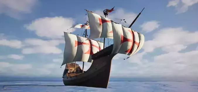 Santa Maria Historic Sailing Ship 3D Model Low-poly 3D model Santa Maria Historic Sailing Ship 3D Model Low-poly 3D model