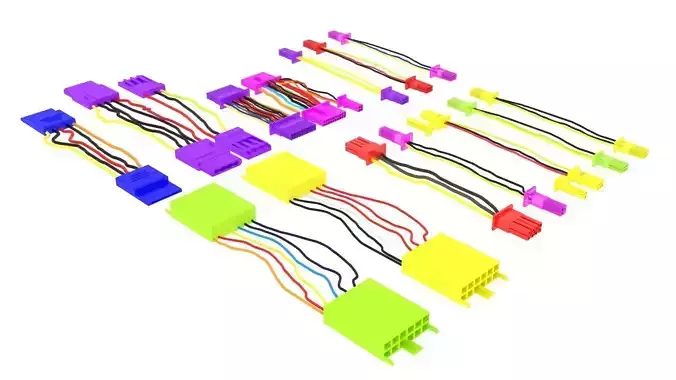 Cables For Computer Parts 3D model