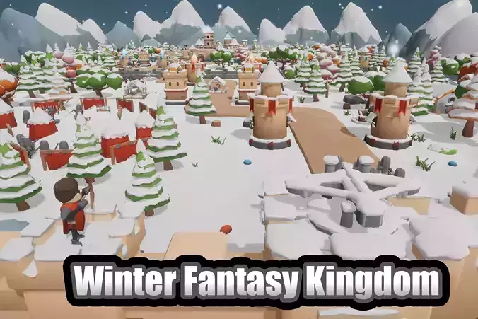 Low Poly Winter Kingdom Low-poly 3D model