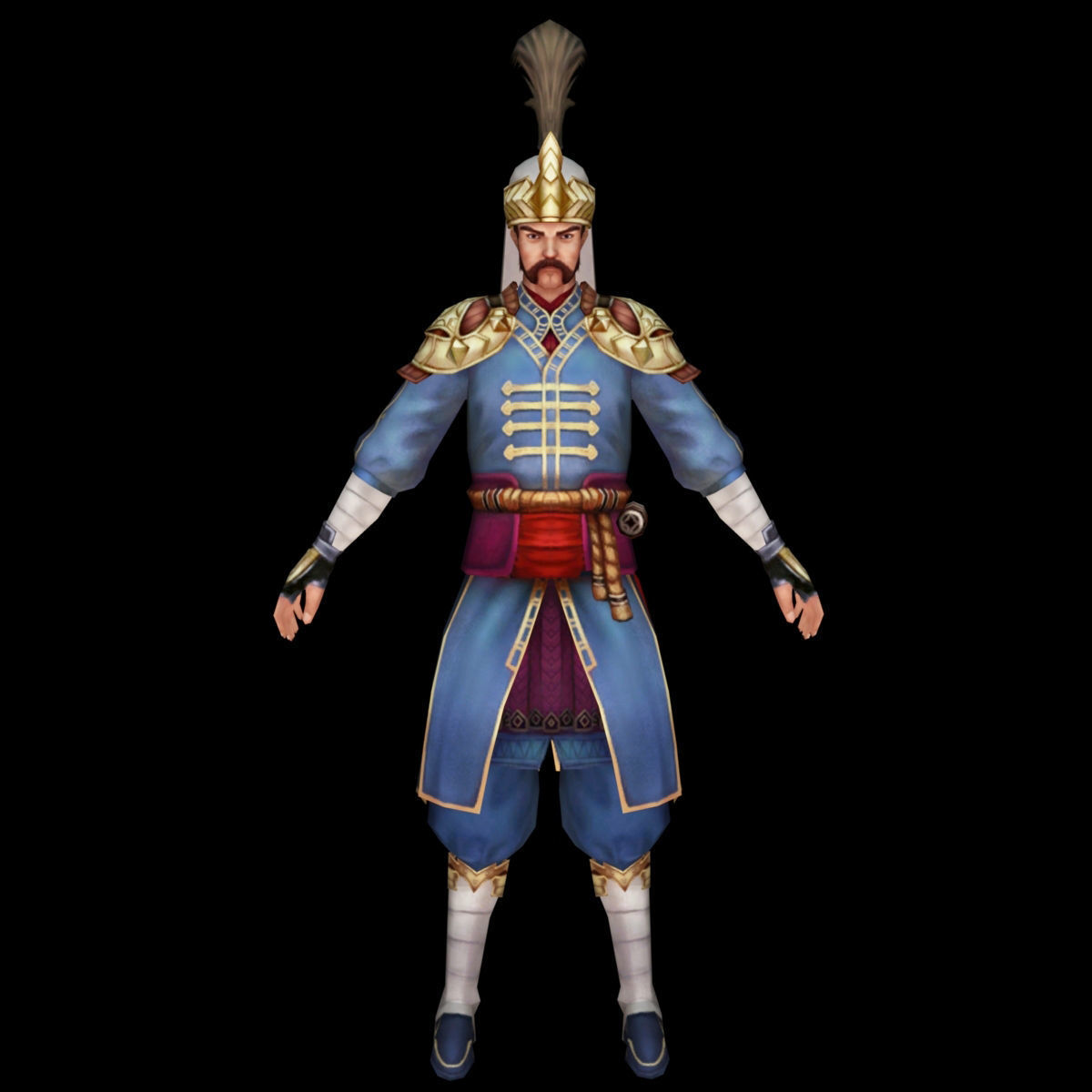 medieval soldier guard turkish janissary Low-poly 3D model_1