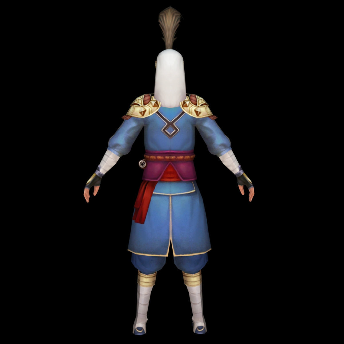 medieval soldier guard turkish janissary Low-poly 3D model_4