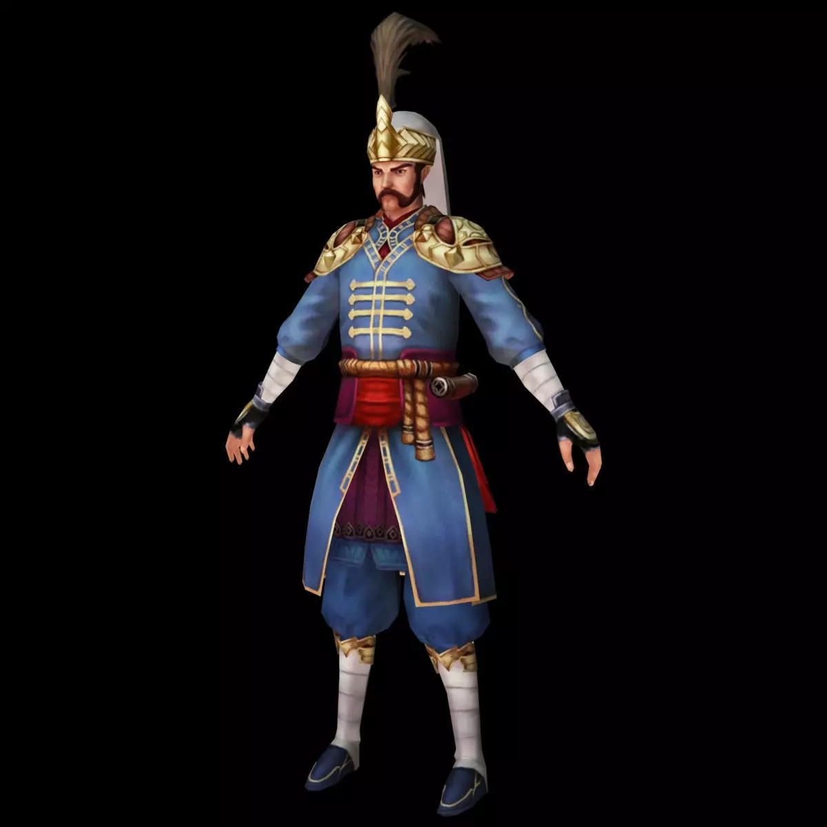 medieval soldier guard turkish janissary Low-poly 3D model_0
