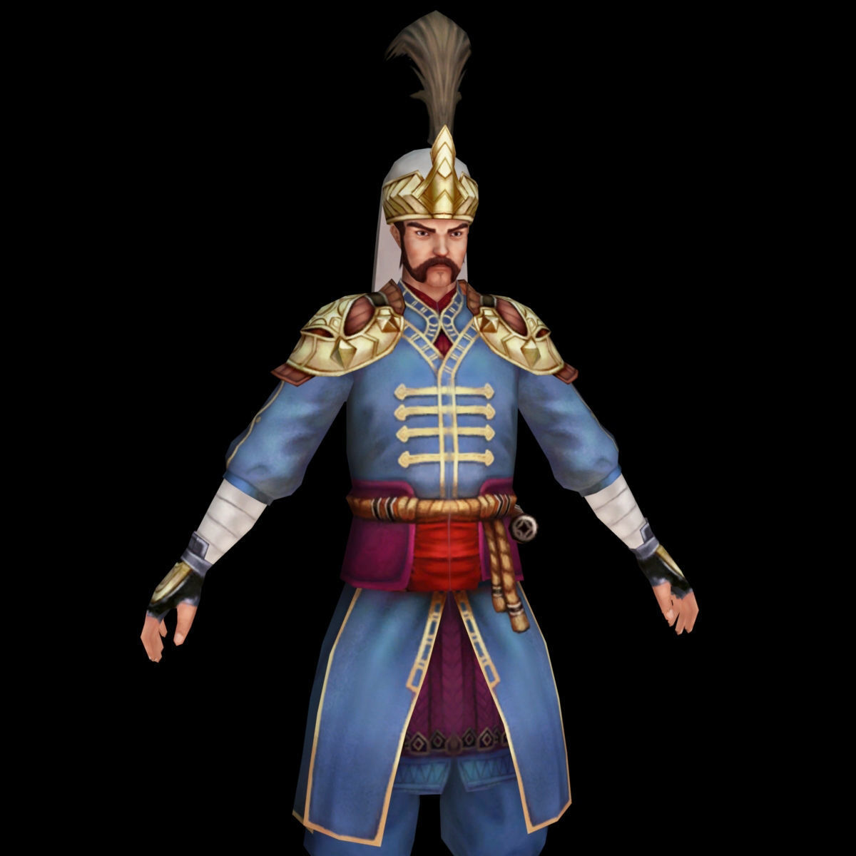 medieval soldier guard turkish janissary Low-poly 3D model_2