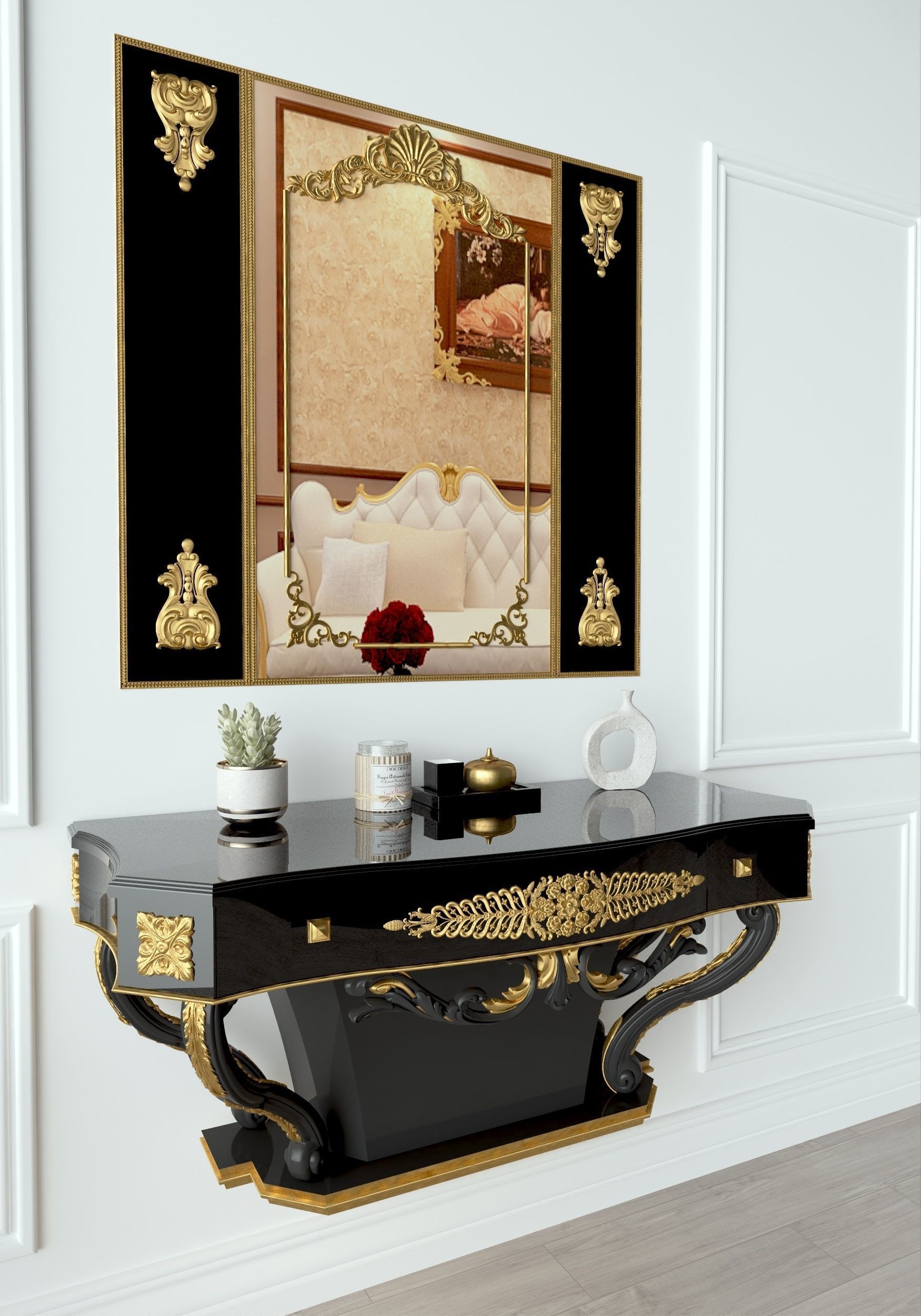 A beautiful and classic design for the vanity Low-poly 3D model_1