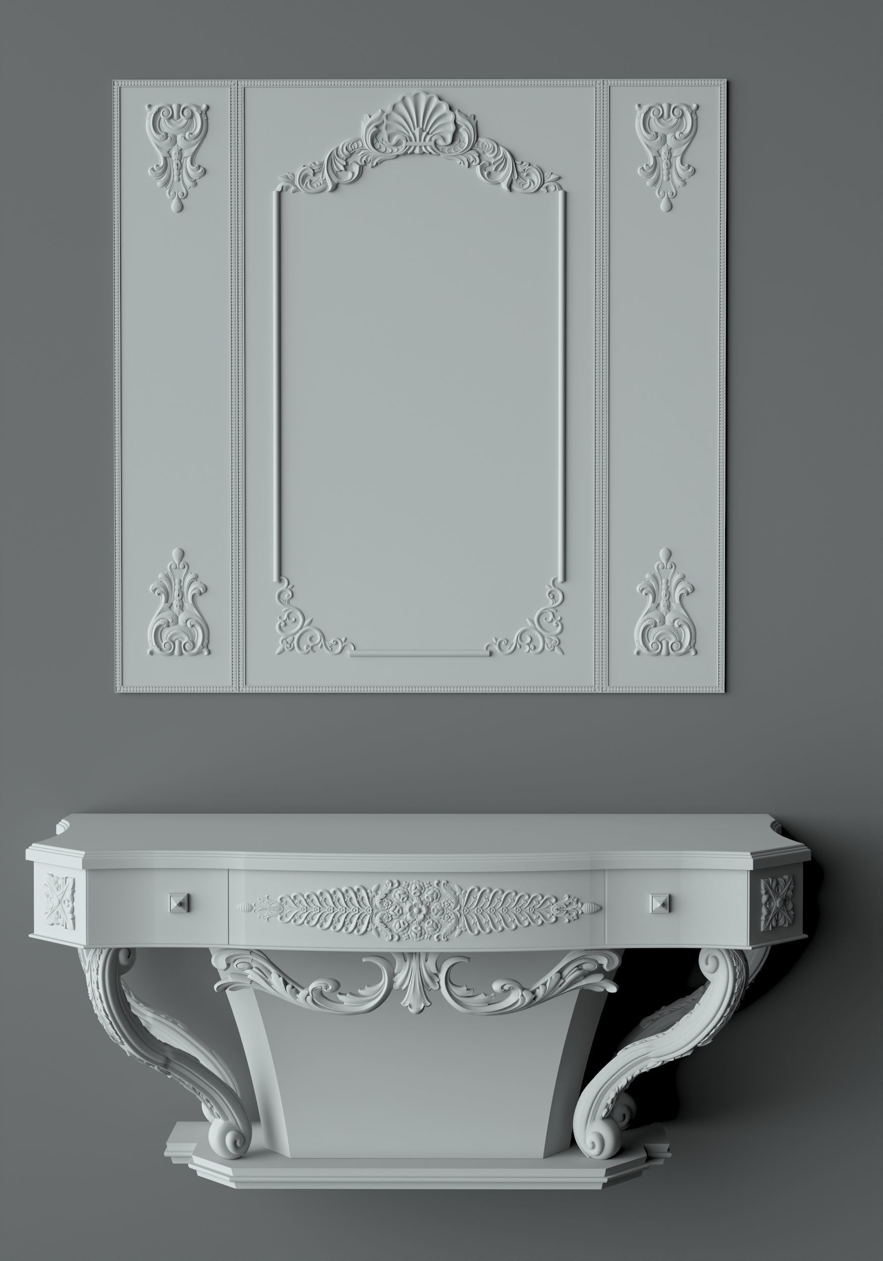 A beautiful and classic design for the vanity Low-poly 3D model_3