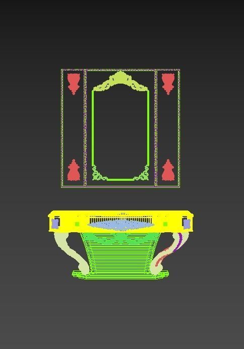 A beautiful and classic design for the vanity Low-poly 3D model_5