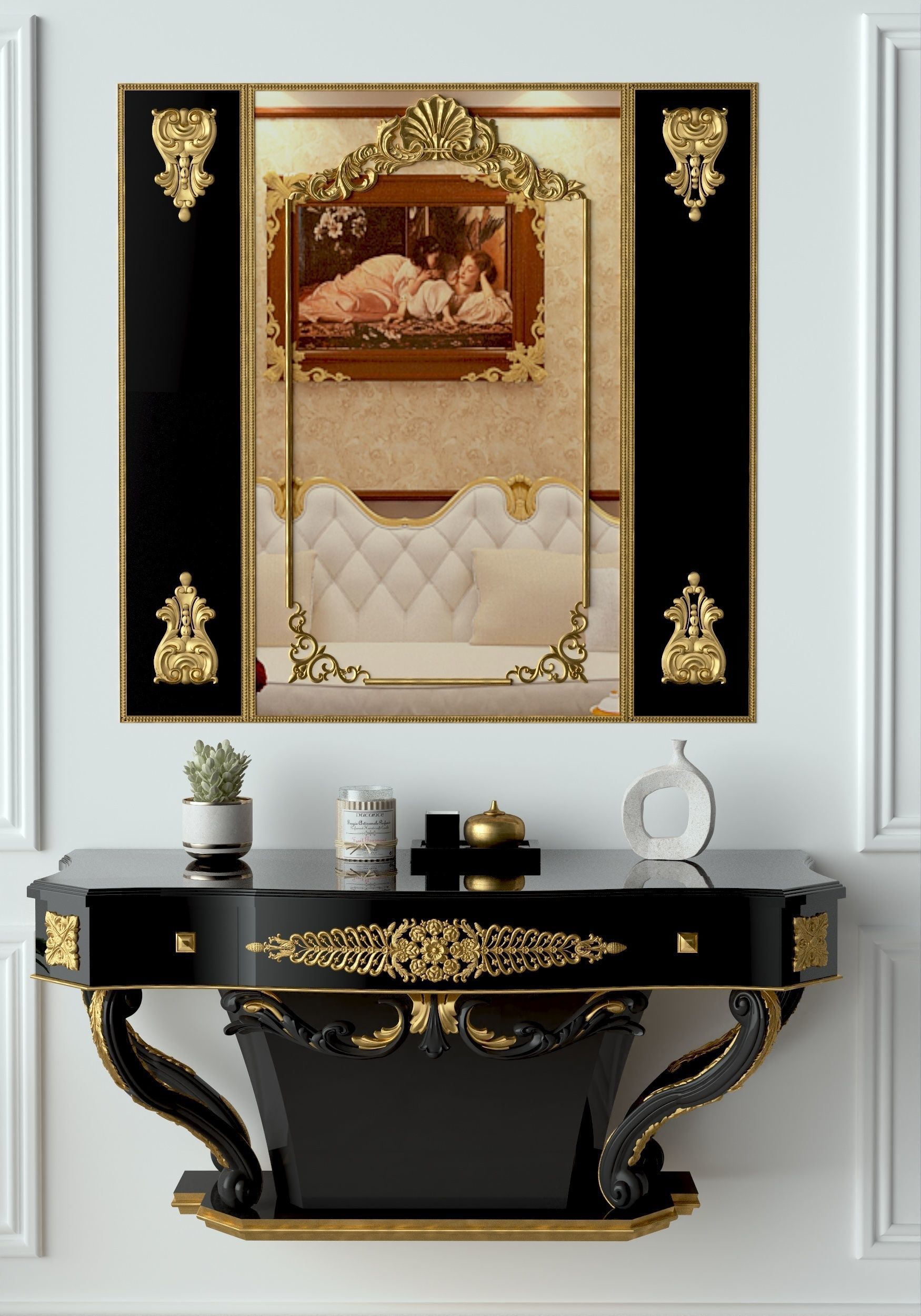 A beautiful and classic design for the vanity Low-poly 3D model_2