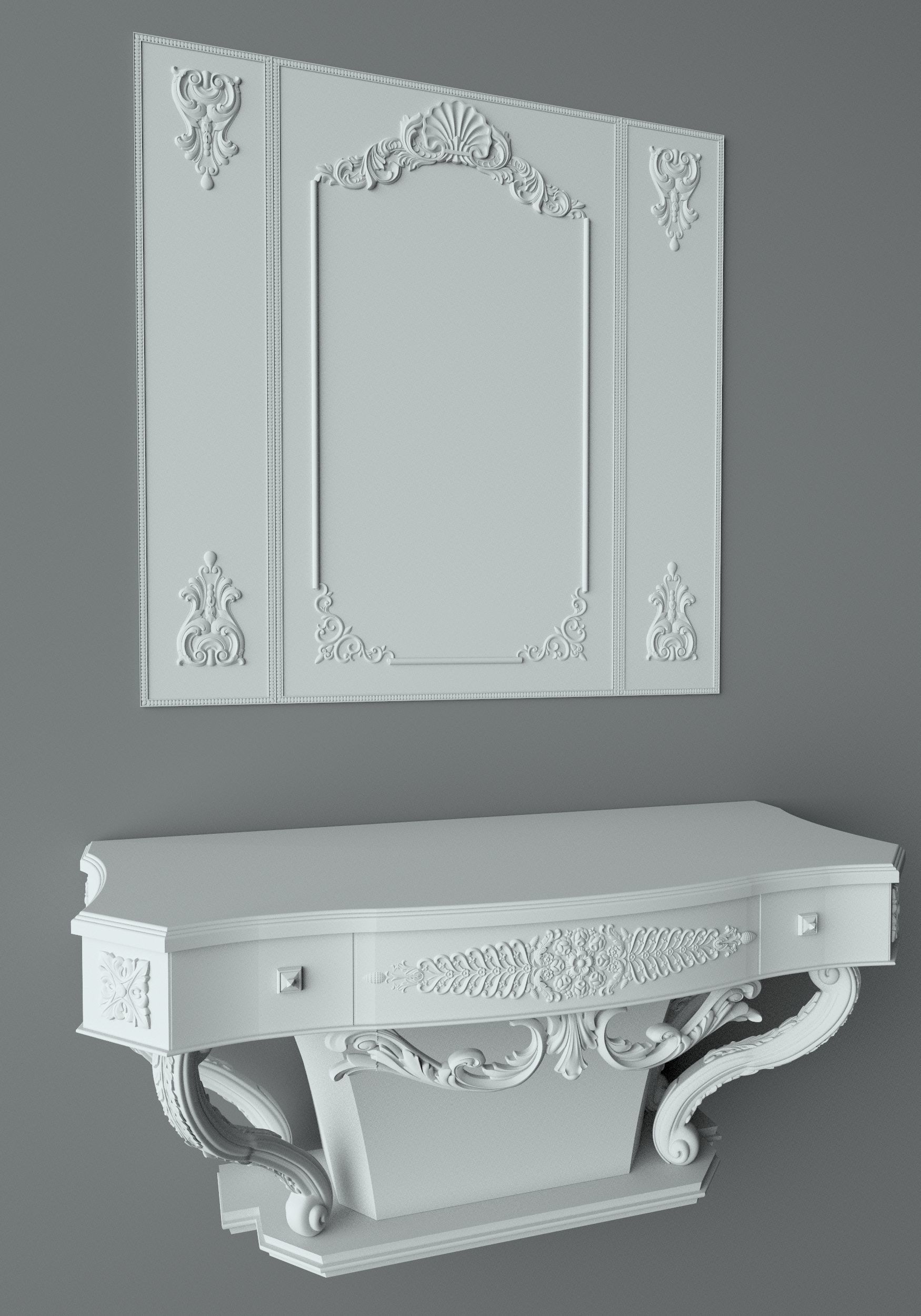 A beautiful and classic design for the vanity Low-poly 3D model_4