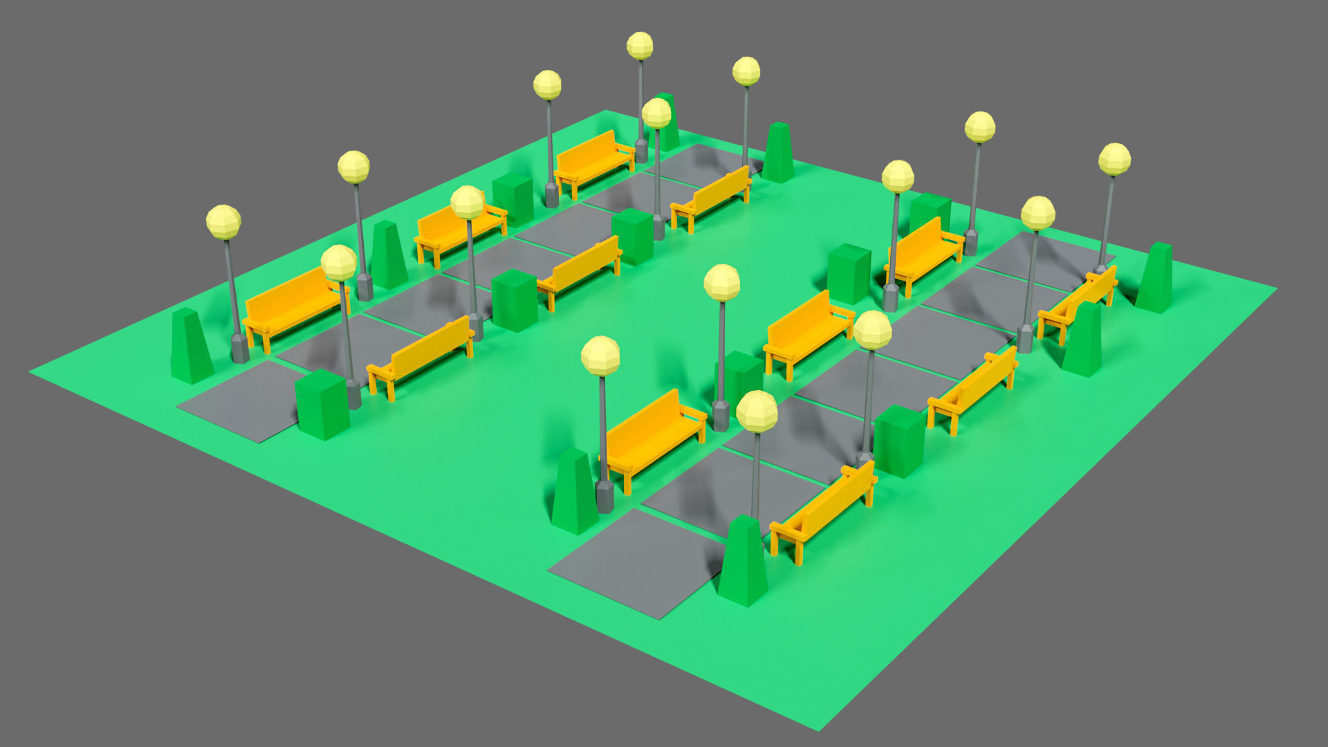 Props for the city Low-poly 3D model_4