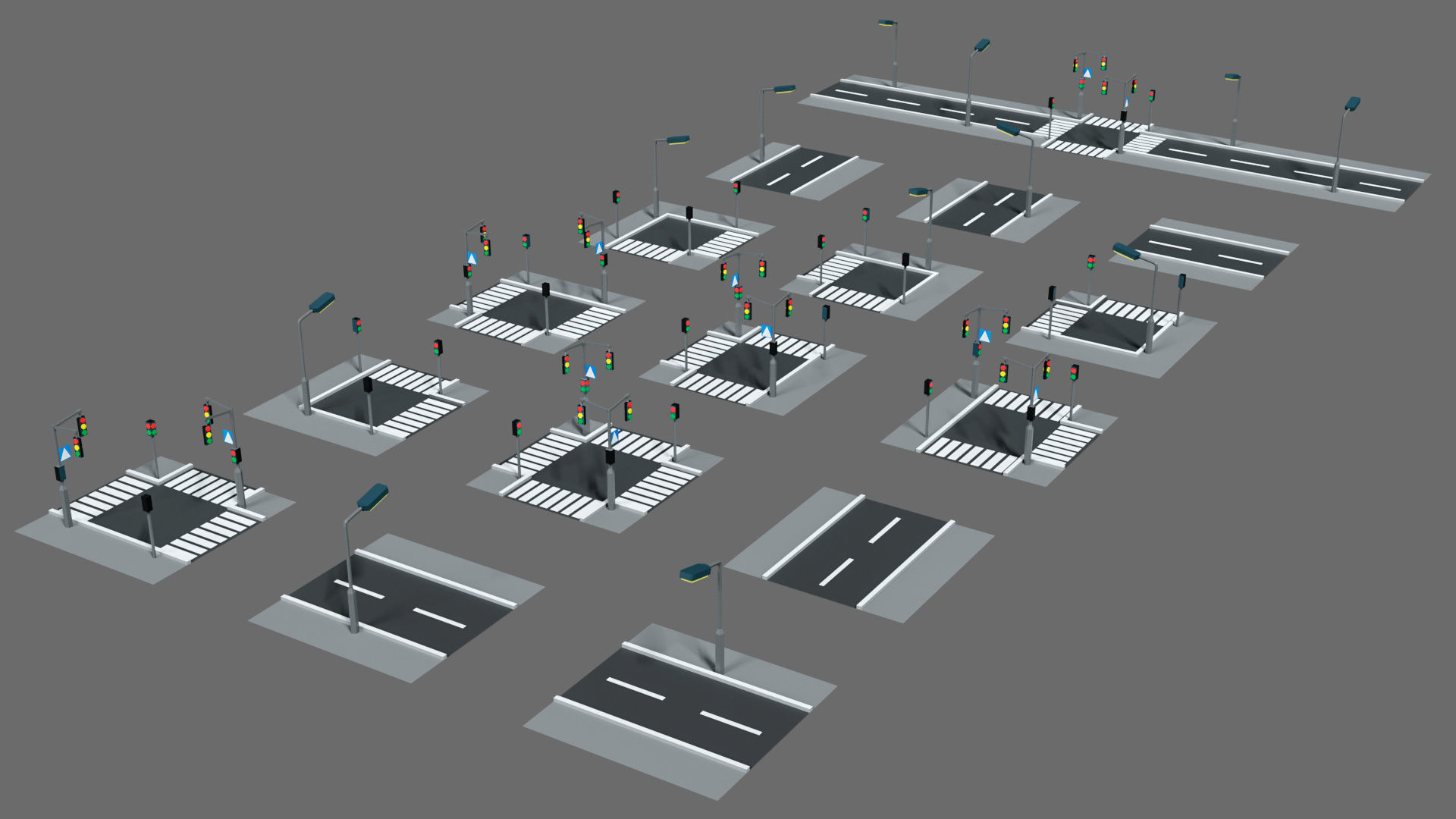 Props for the city Low-poly 3D model_7