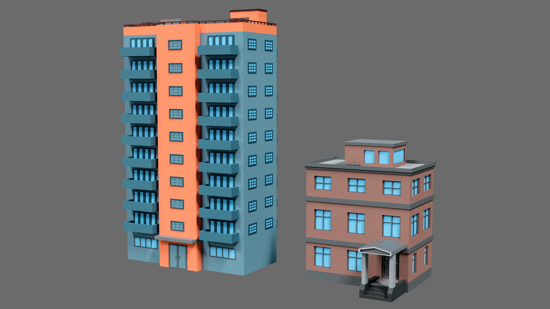 Props for the city Low-poly 3D model_13