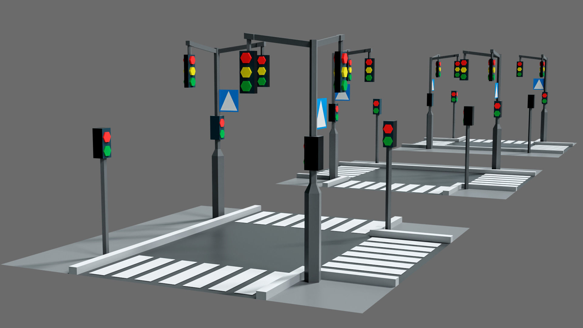 Props for the city Low-poly 3D model_9