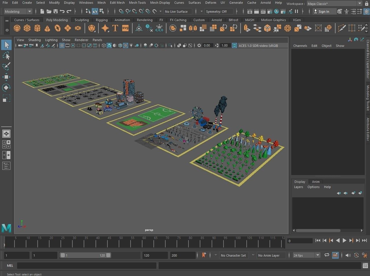 Props for the city Low-poly 3D model_51