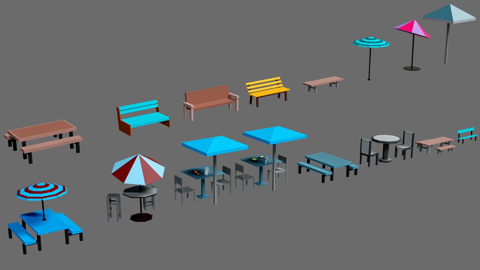 Props for the city Low-poly 3D model_34