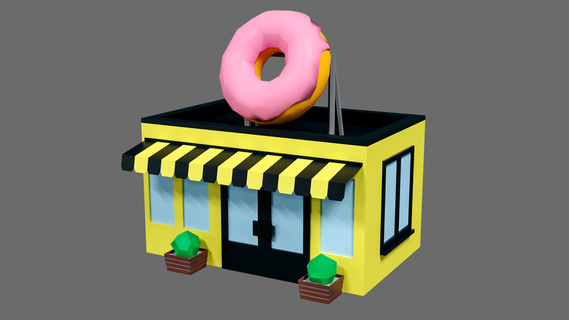 Props for the city Low-poly 3D model_19