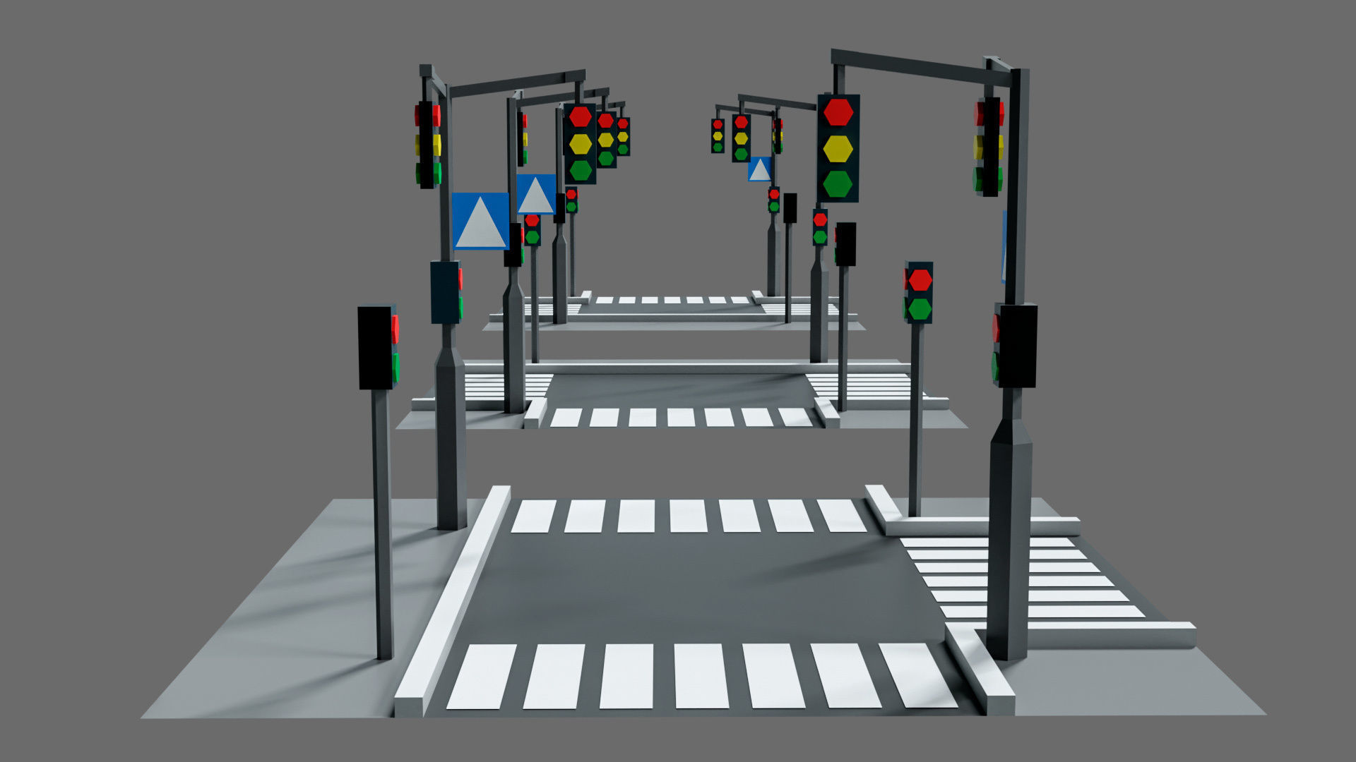 Props for the city Low-poly 3D model_8