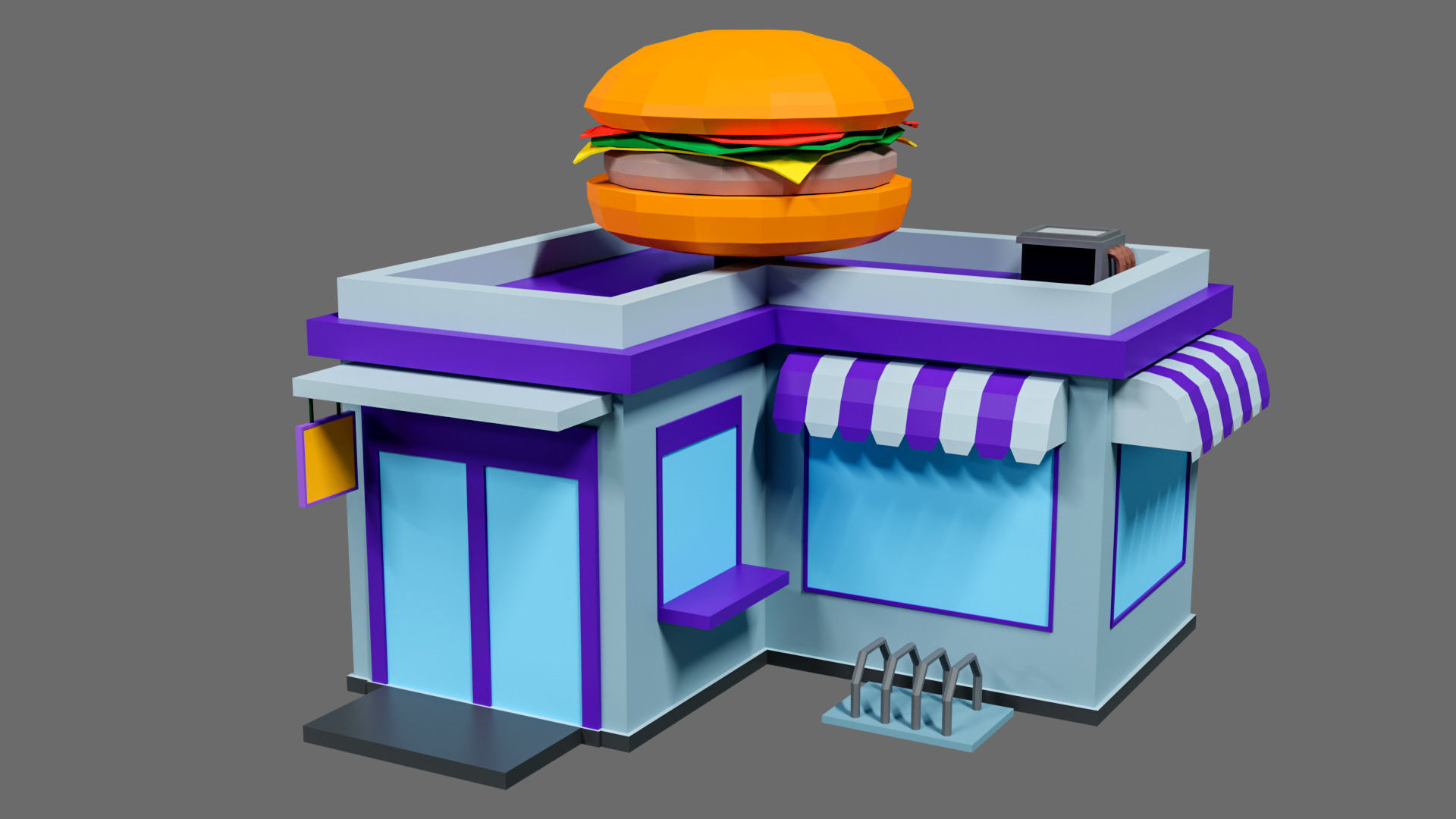 Props for the city Low-poly 3D model_18