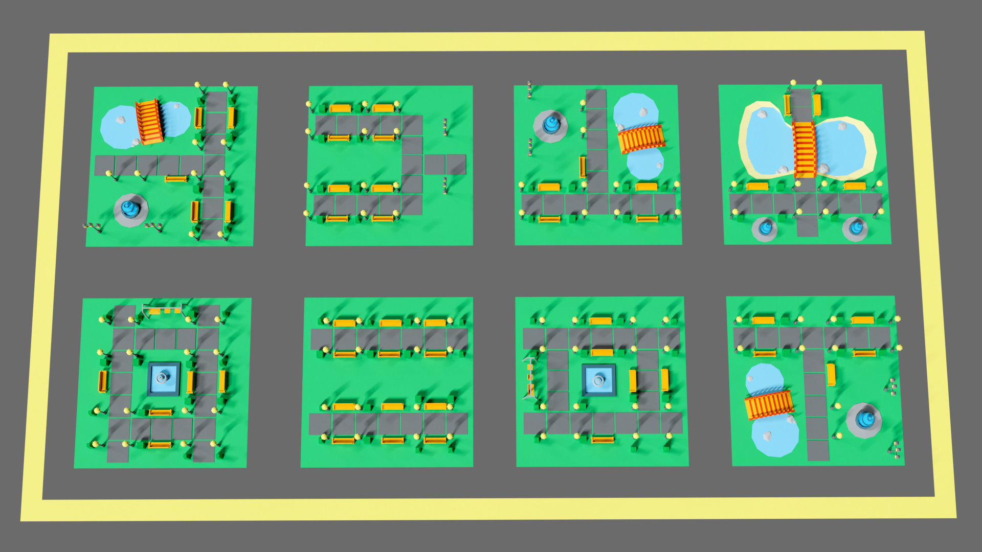 Props for the city Low-poly 3D model_5