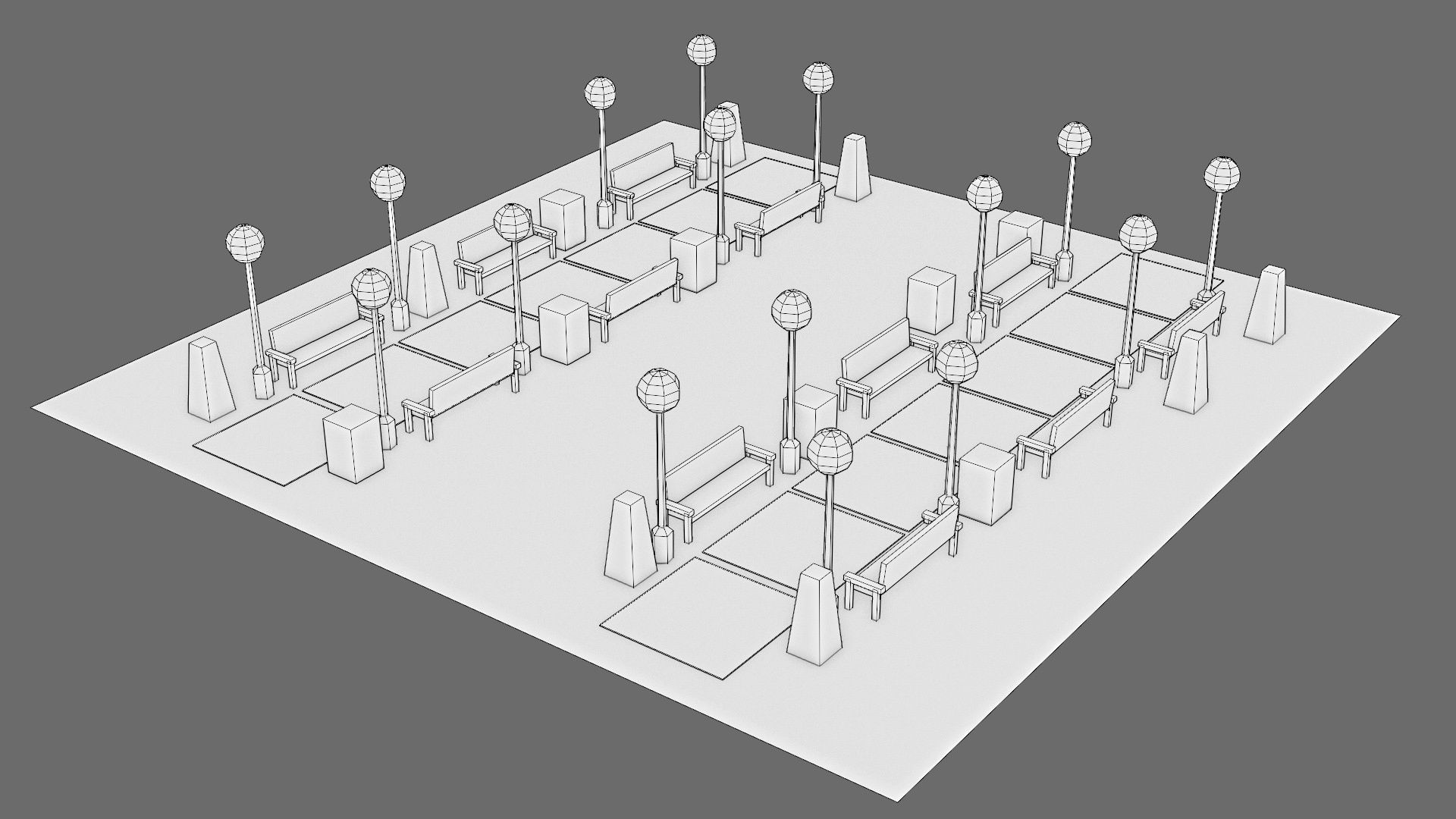 Props for the city Low-poly 3D model_46