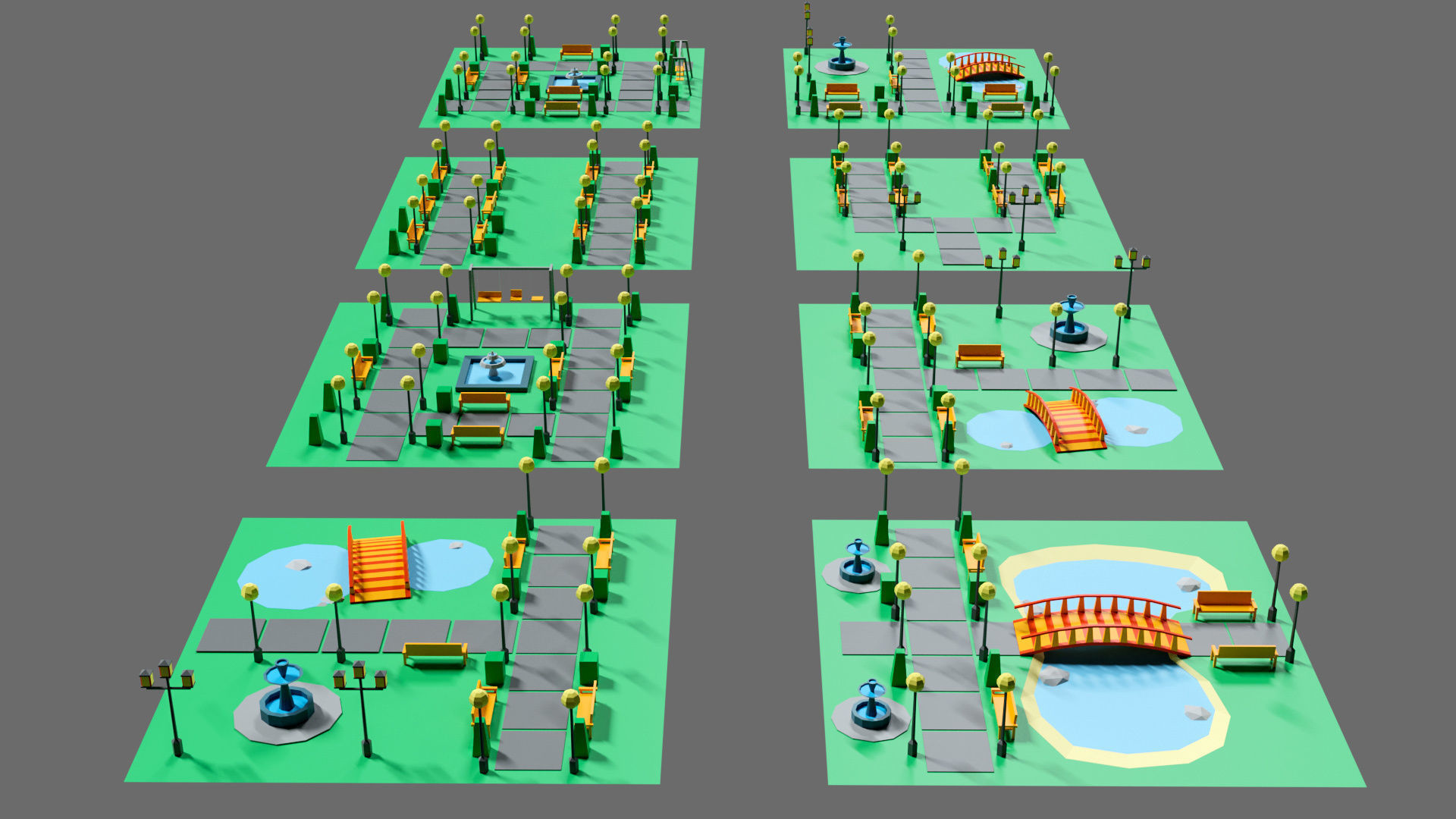 Props for the city Low-poly 3D model_2