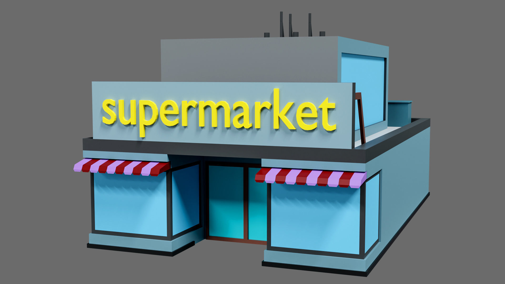 Props for the city Low-poly 3D model_16