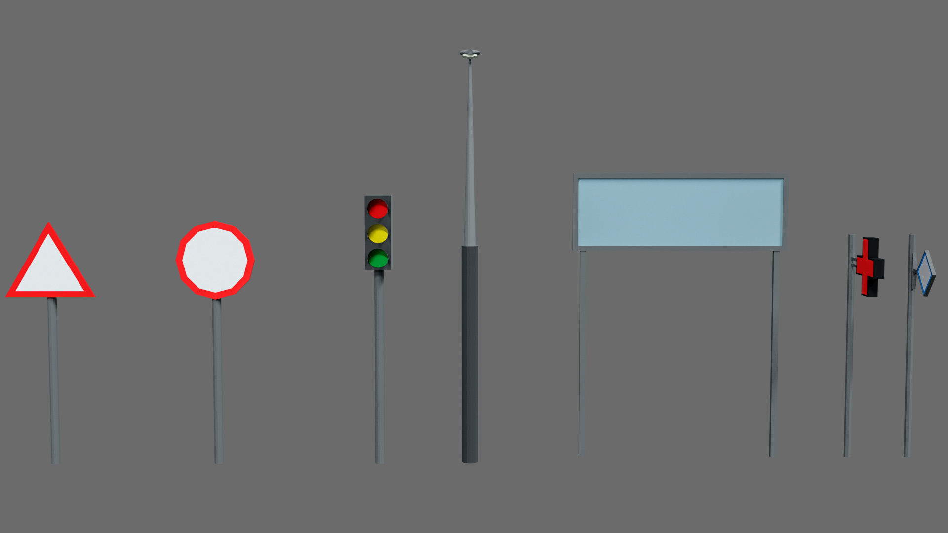 Props for the city Low-poly 3D model_36