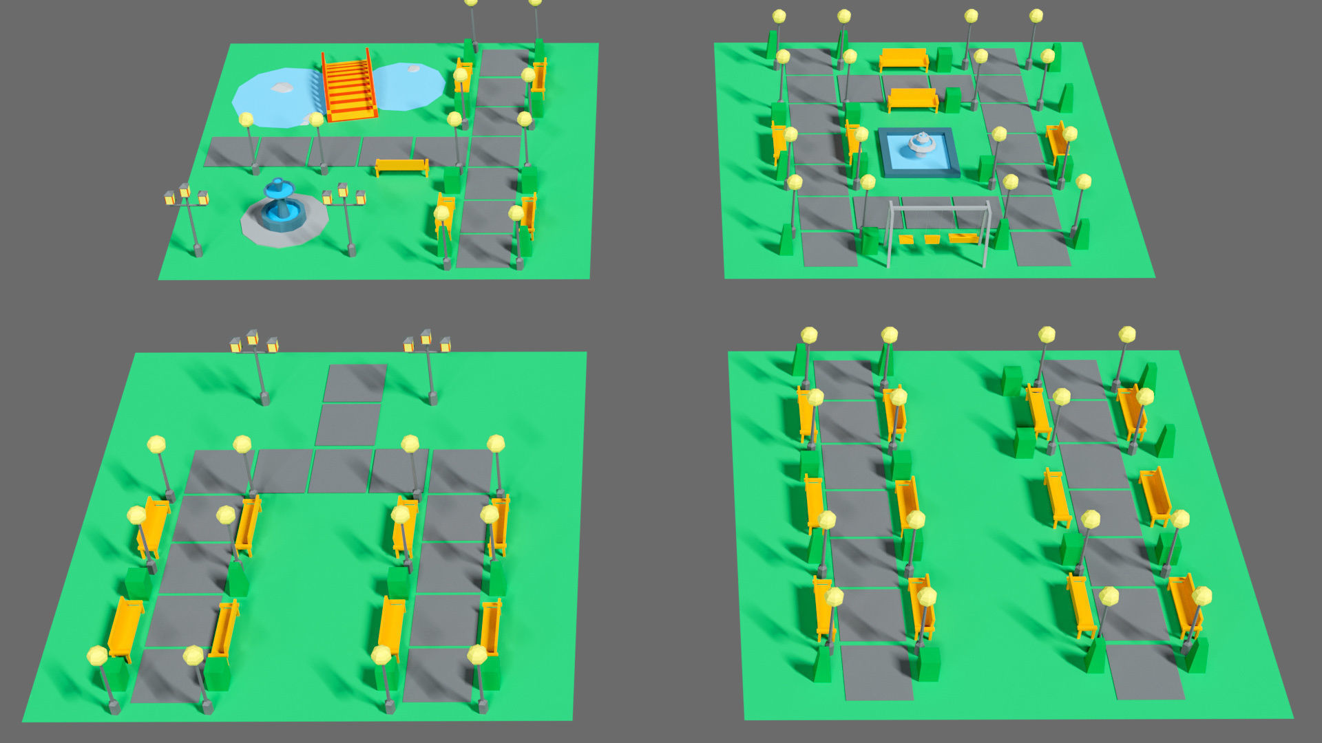 Props for the city Low-poly 3D model_3