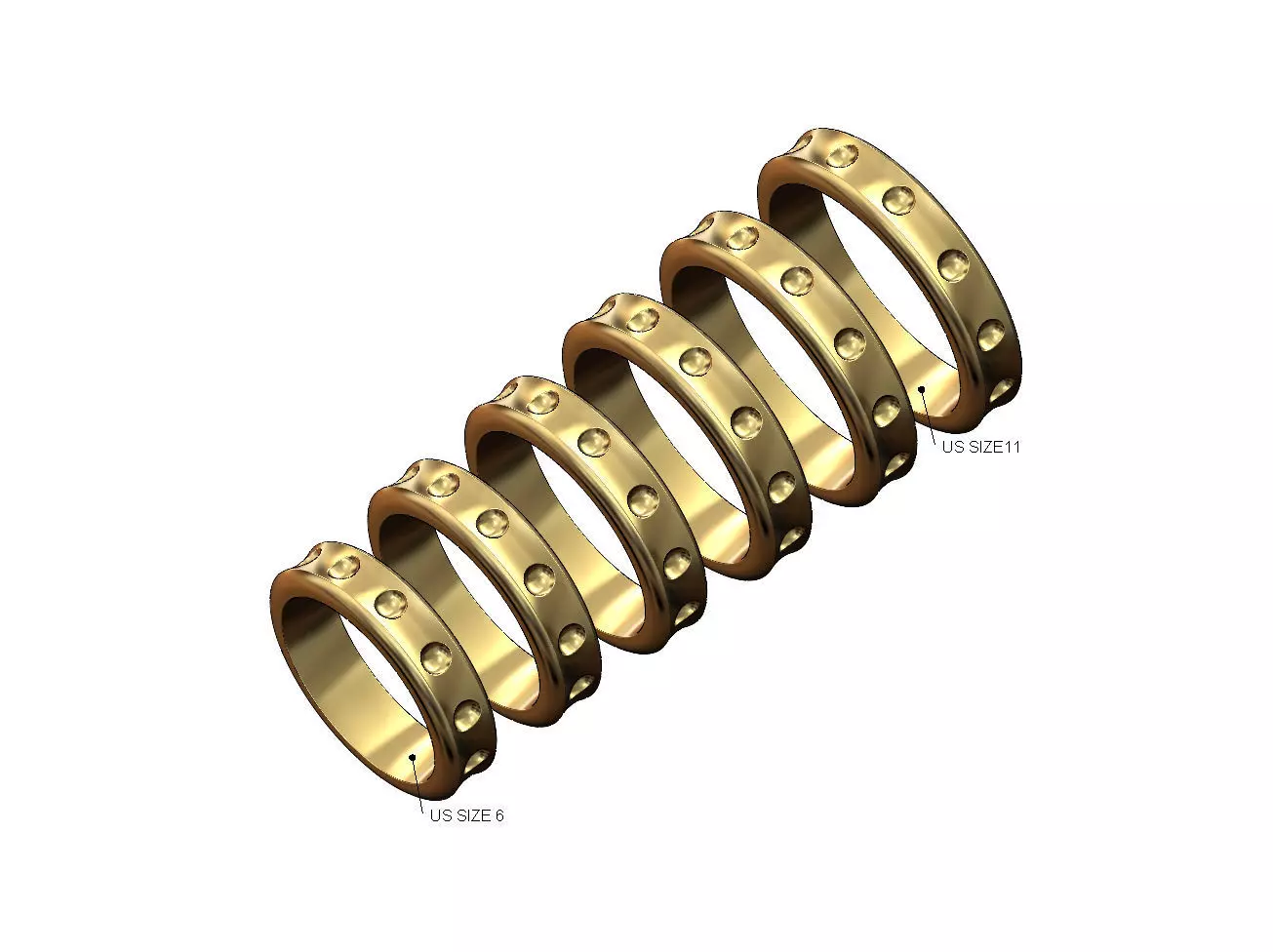 Dotted concave wedding band 3D print model