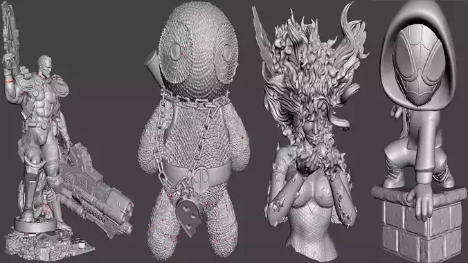 Marvel Pack 1 3D Sculptures 25 Models 3d Print  Marvels Family  3D print model