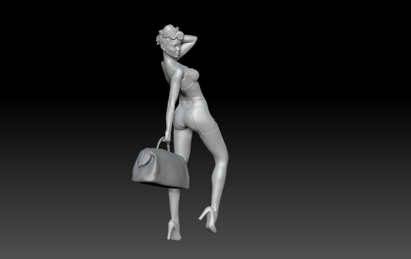 PIN UP NURSE 6 3D print model_7
