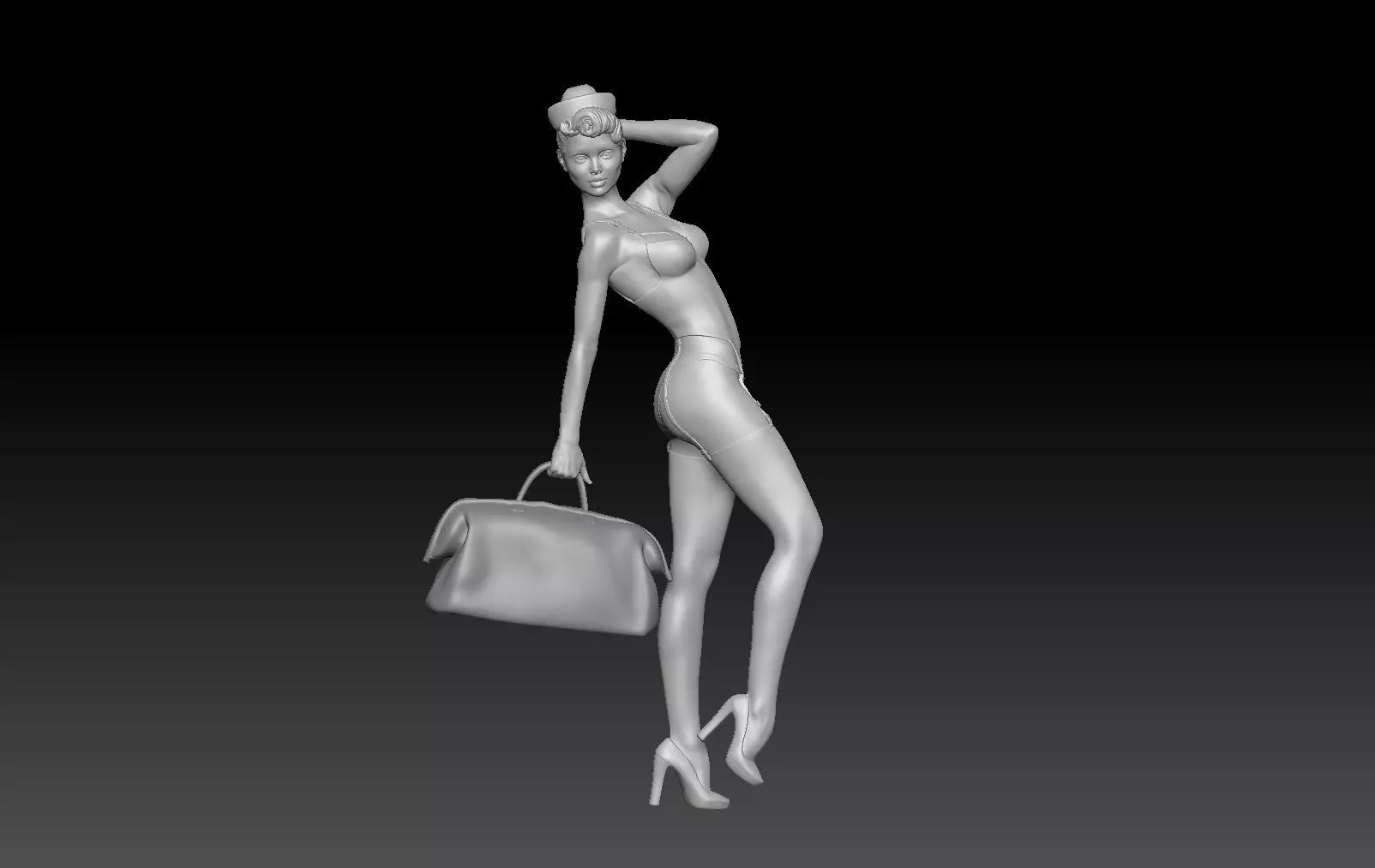 PIN UP NURSE 6 3D print model_0