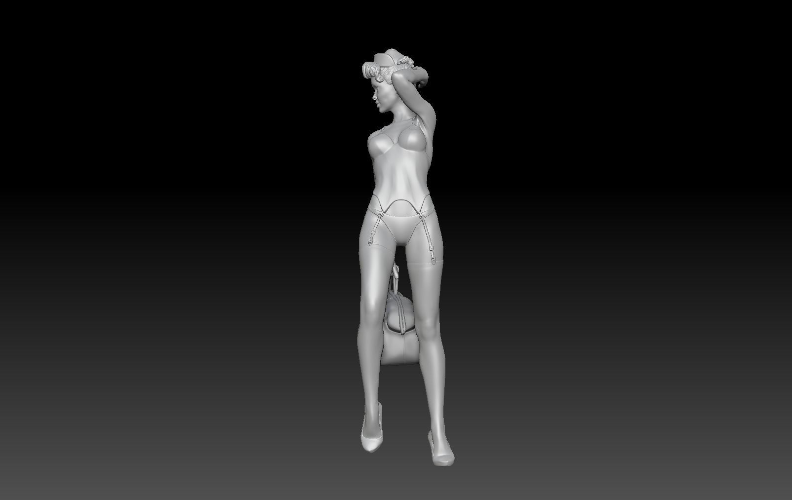 PIN UP NURSE 6 3D print model_2