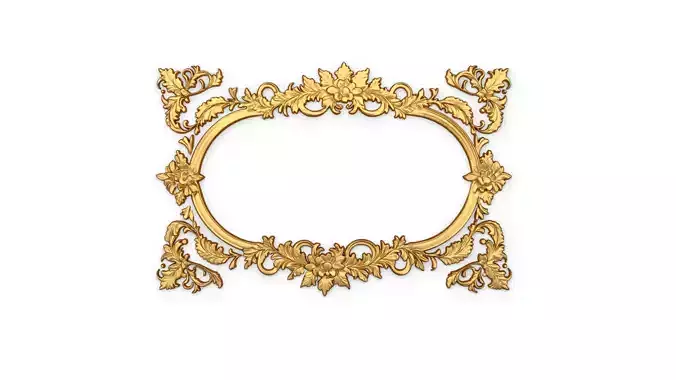 Plaster decorative frame ornament 05