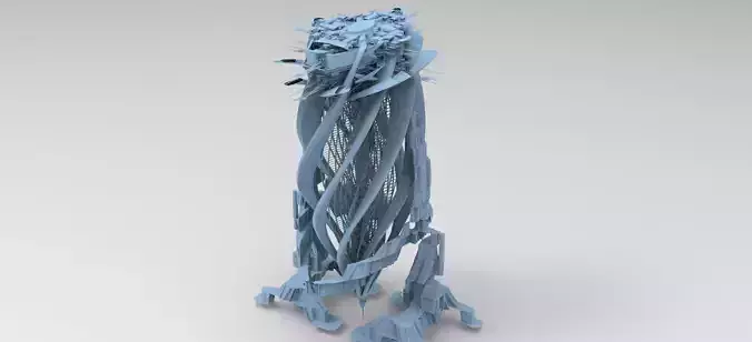 Brutalist spiral gravity tower