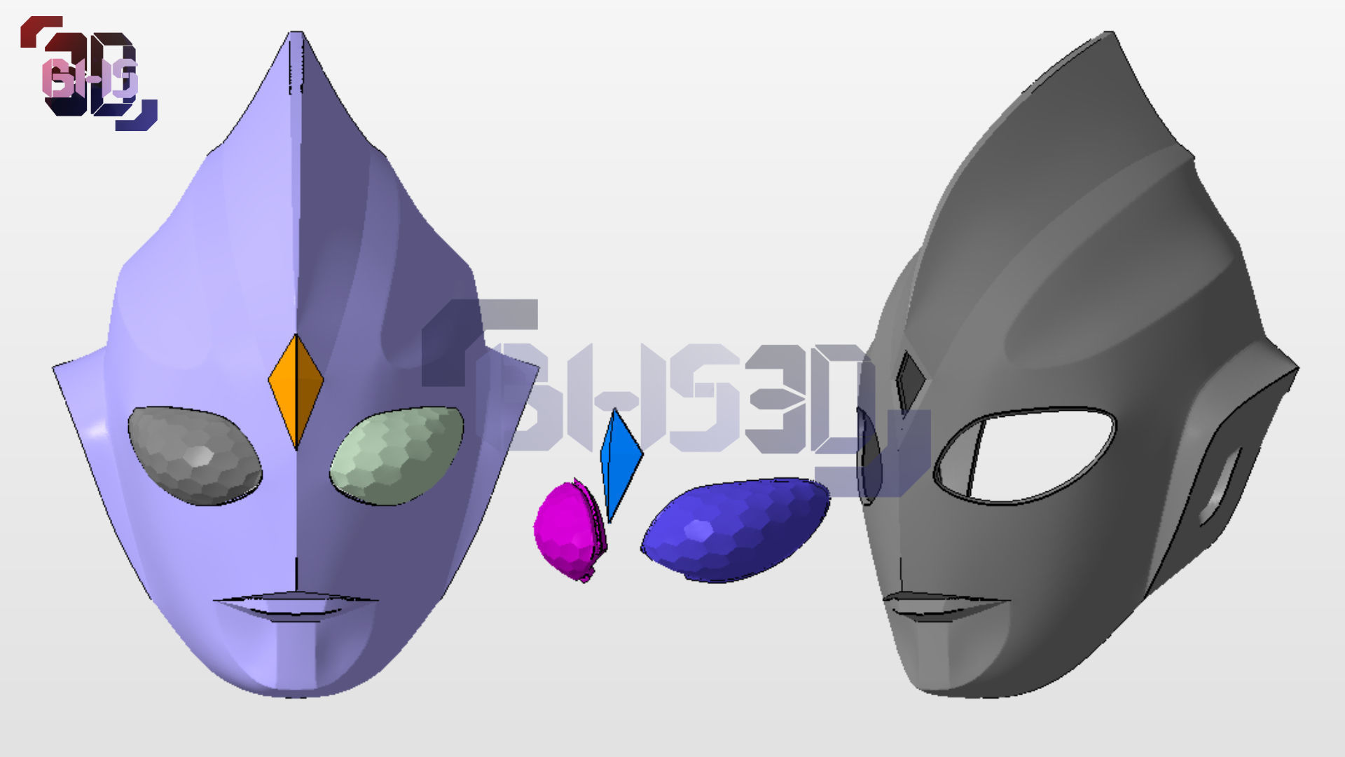 Ultraman TIGA Helmet 3D 3D print model_7